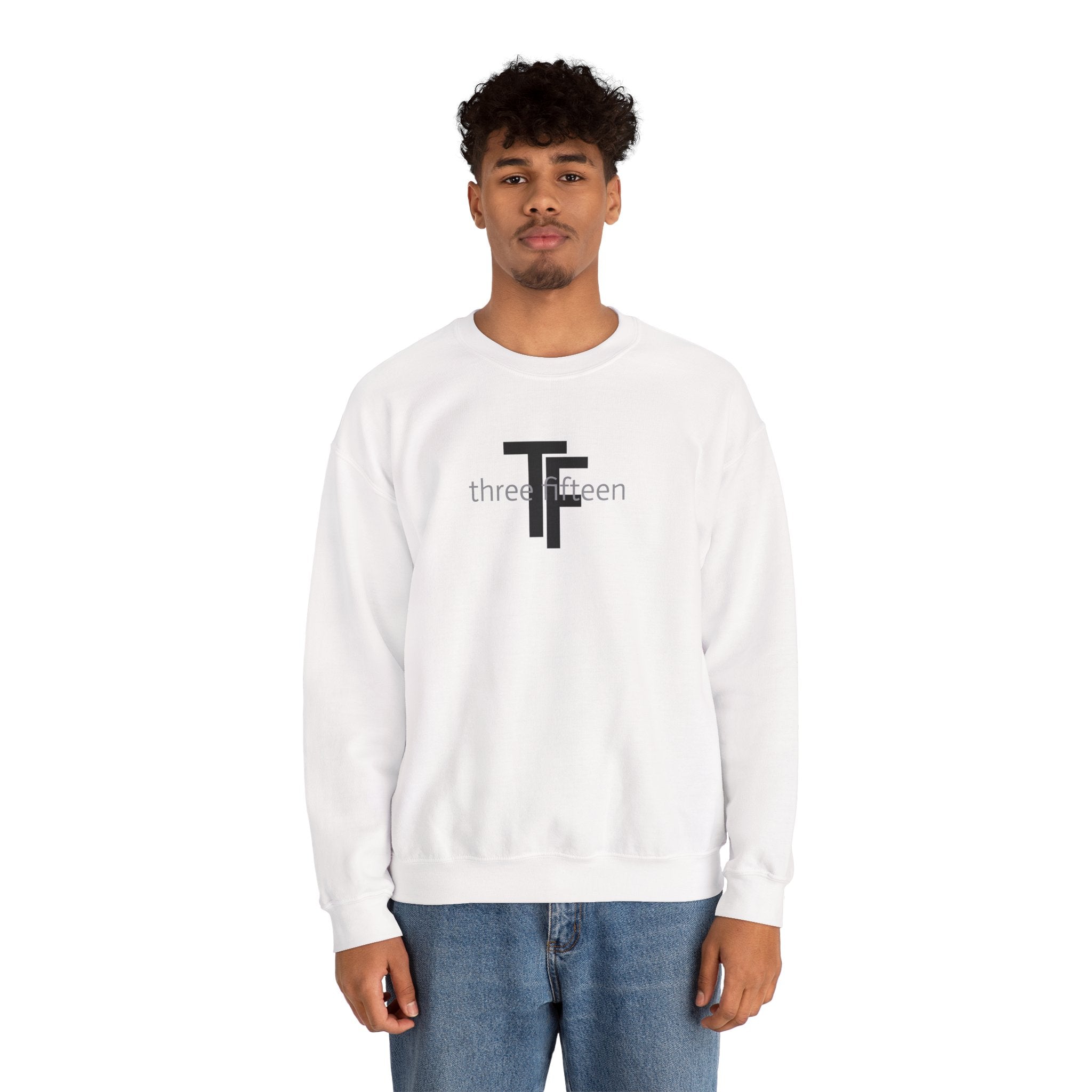 15 - Minimal TF three fifteen overlay Logo Sweatshirt — Casual Unisex Crewneck