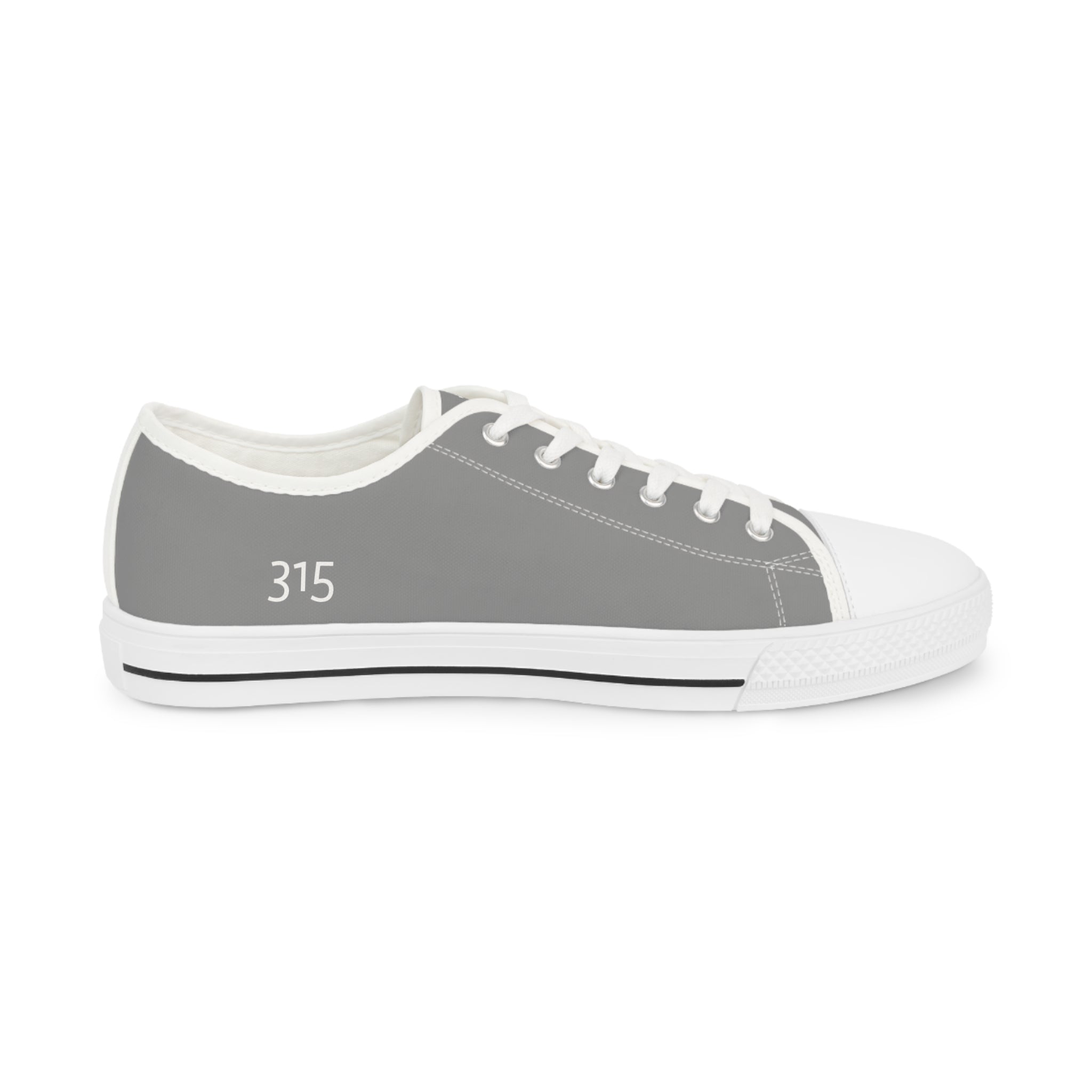 31 - Men's Low Top Sneakers TF — Minimal Grey Canvas Shoes with '315' Side Graphic