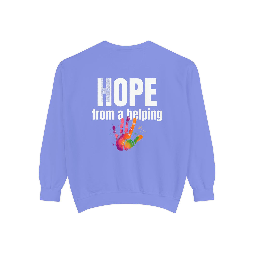 15 - Got Hope - Multi Color Cozy “A Helping Hand” Unisex Garment-Dyed Sweatshirt for Everyday Comfort