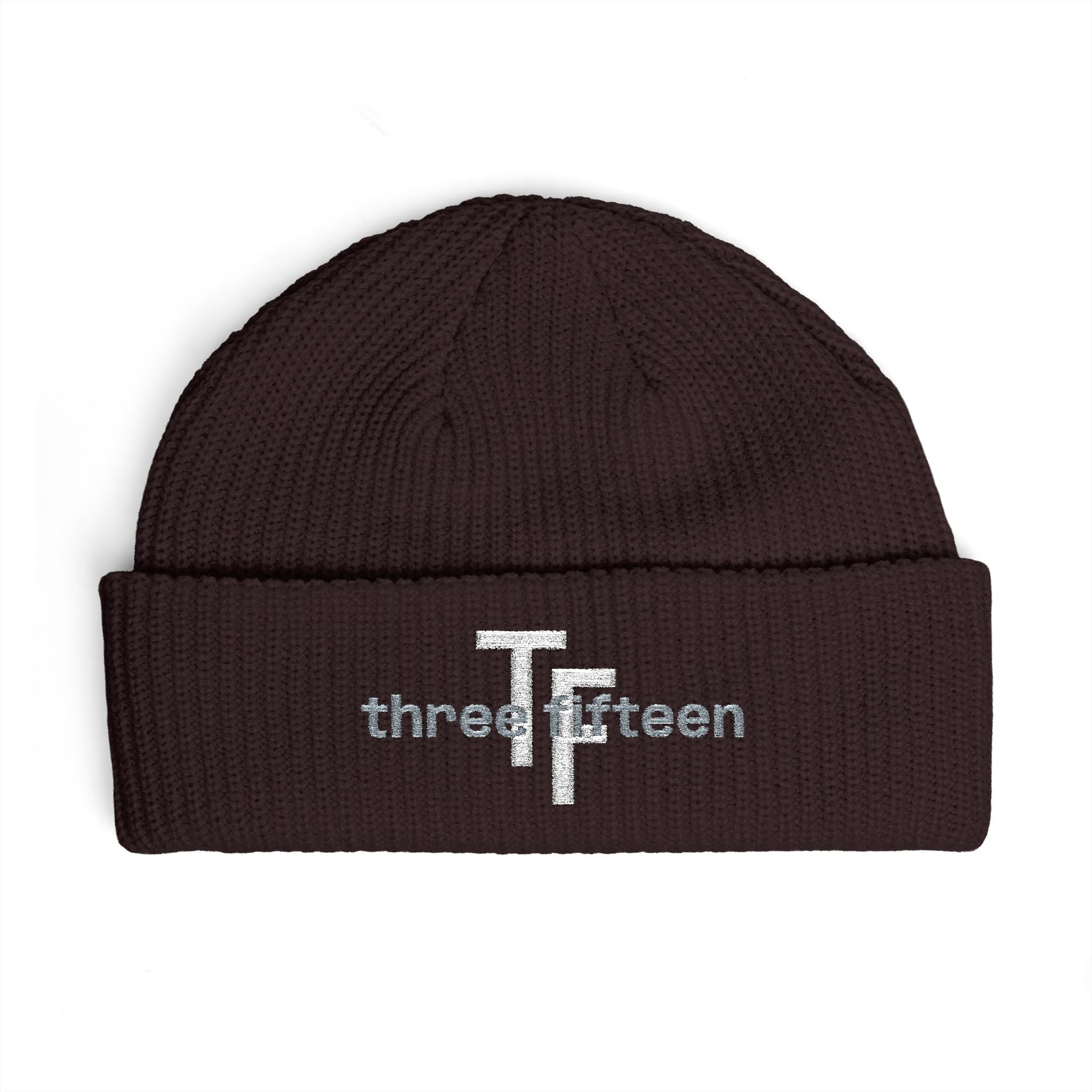 3 - Cuff Beanie — Embroidered "threefifteen" Logo Knit Hat