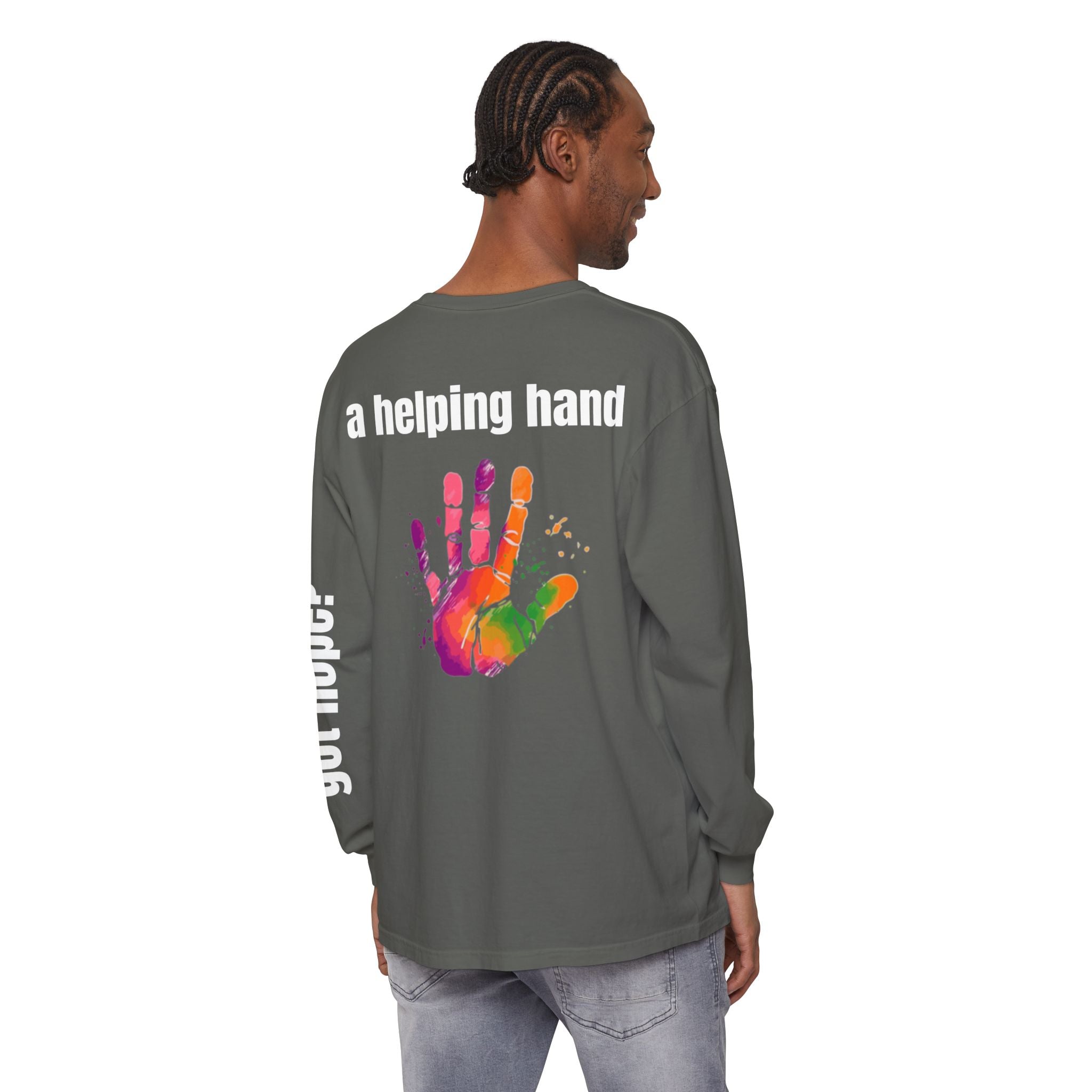 315 A Helping Hand Unisex Long Sleeve T-Shirt - Inspirational Casual Wear