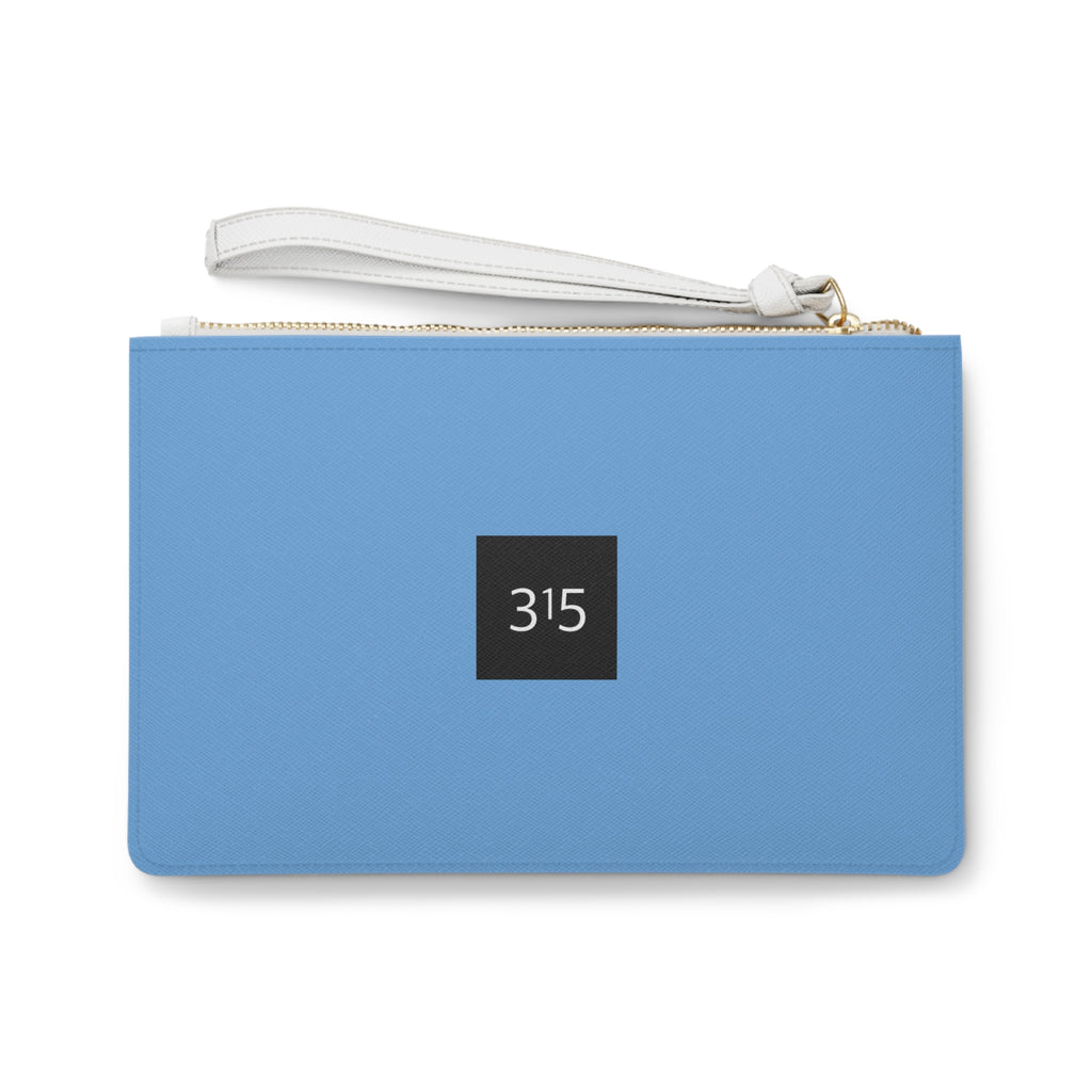 Clutch Bag — Minimalist '315' Square Logo Wristlet, White Everyday Evening Bag