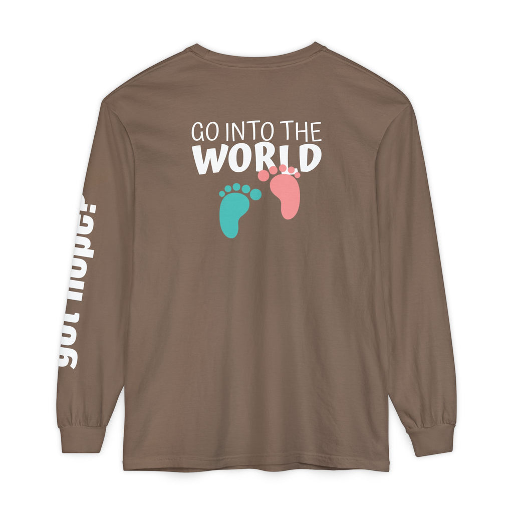 12 - Long sleeve tee 315 Go Into the WorldUnisex Long Sleeve T-Shirt - Inspirational Casual Wear