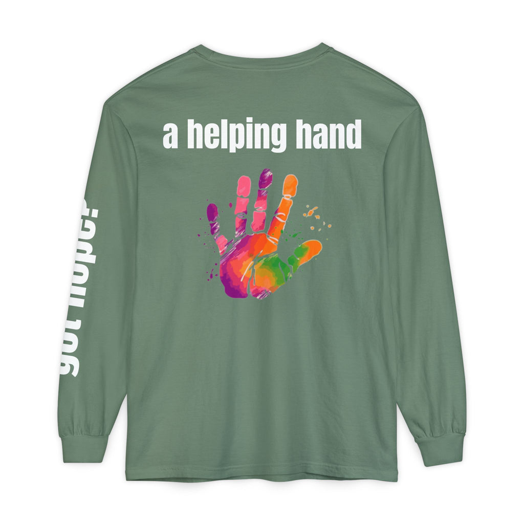 315 A Helping Hand Unisex Long Sleeve T-Shirt - Inspirational Casual Wear