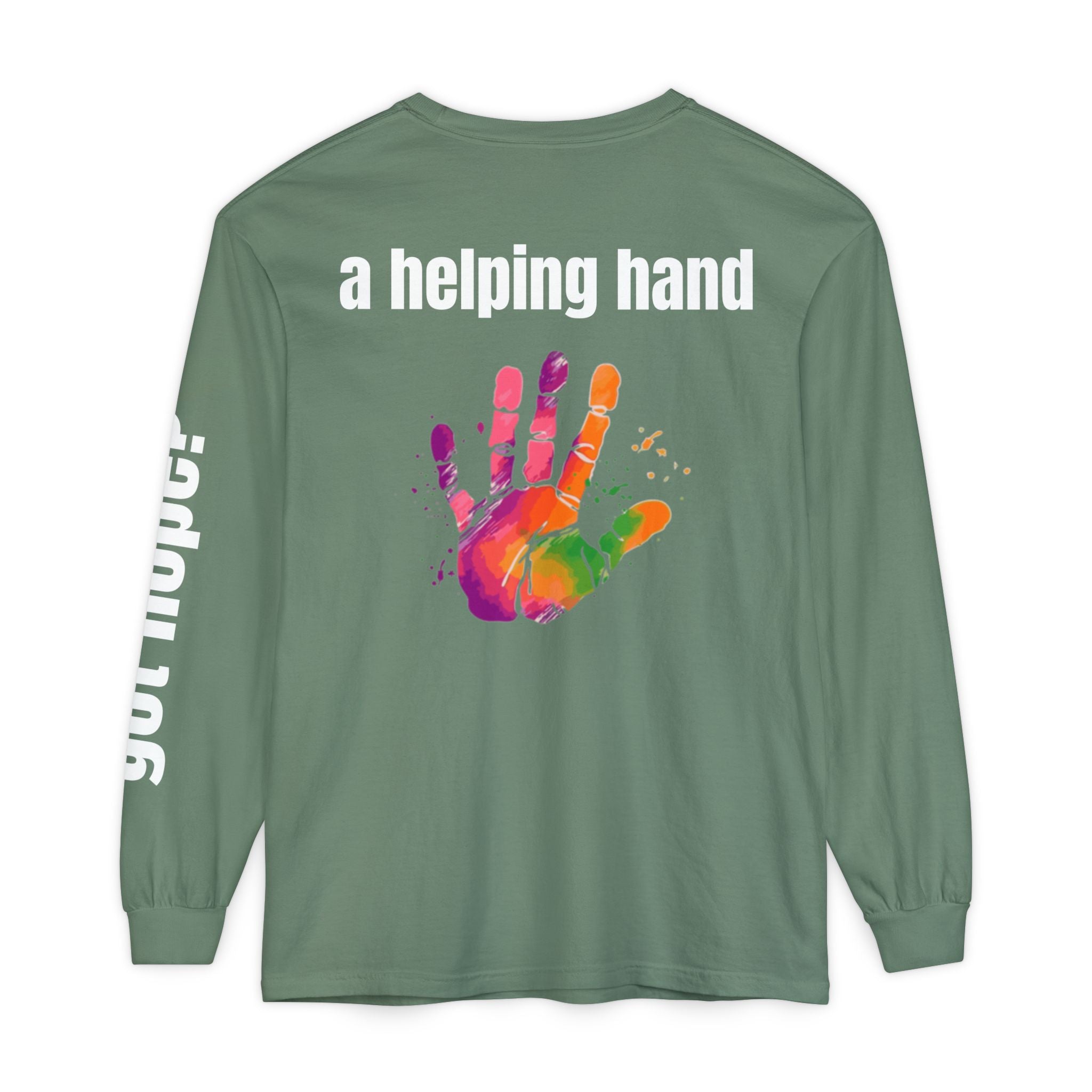 315 A Helping Hand Unisex Long Sleeve T-Shirt - Inspirational Casual Wear