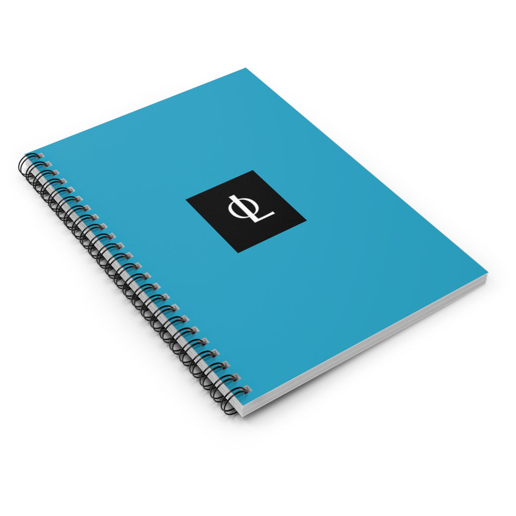 Outcome Leadership Blue Spiral Notebook with Minimal Monogram Logo — Ruled Journal for Notes & School