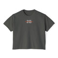 1 - Women's Boxy Tee Bold 315 — Minimalist City Number Graphic Shirt