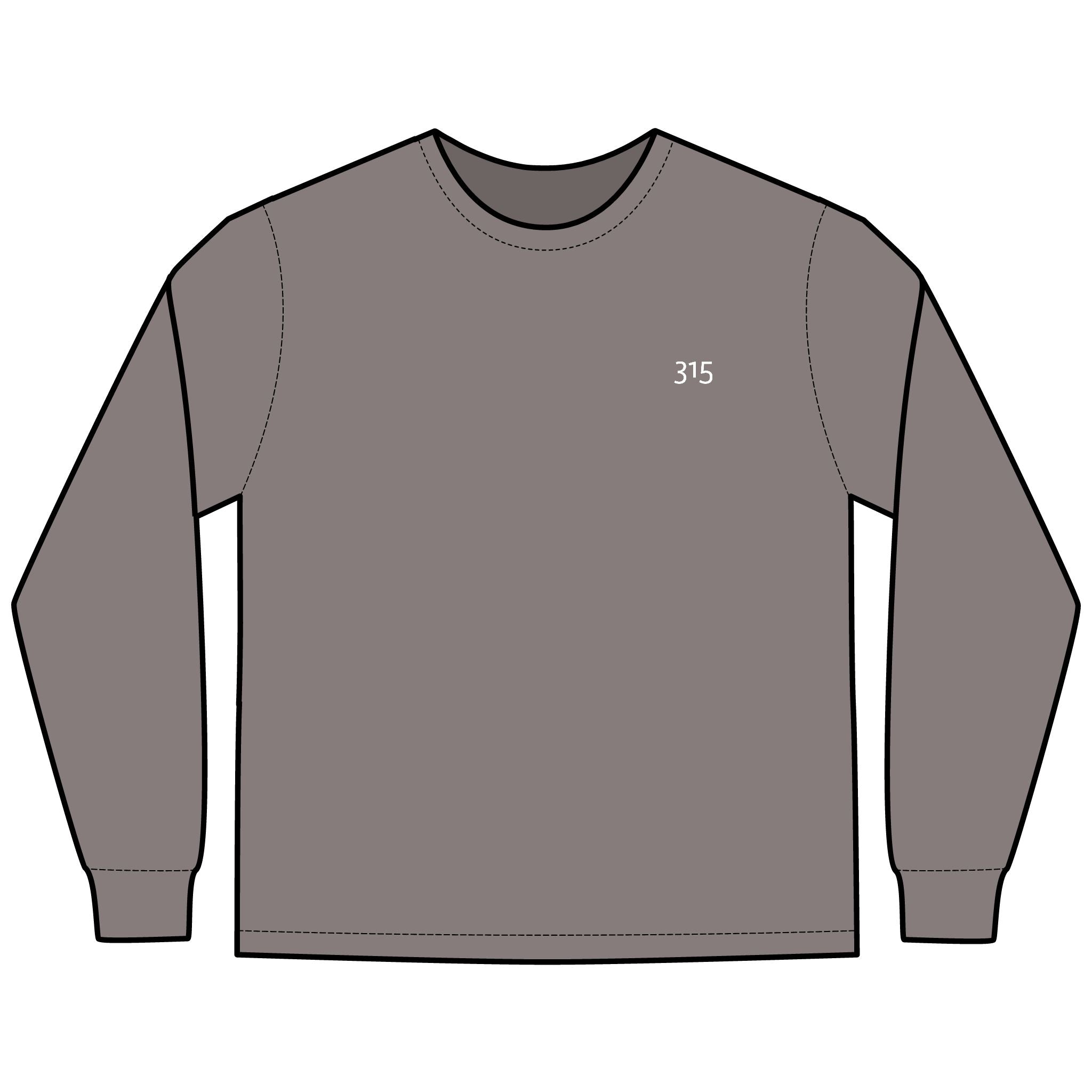 Multi Colors Hanes Garment-Dyed Long Sleeve T-Shirt with 315 Print