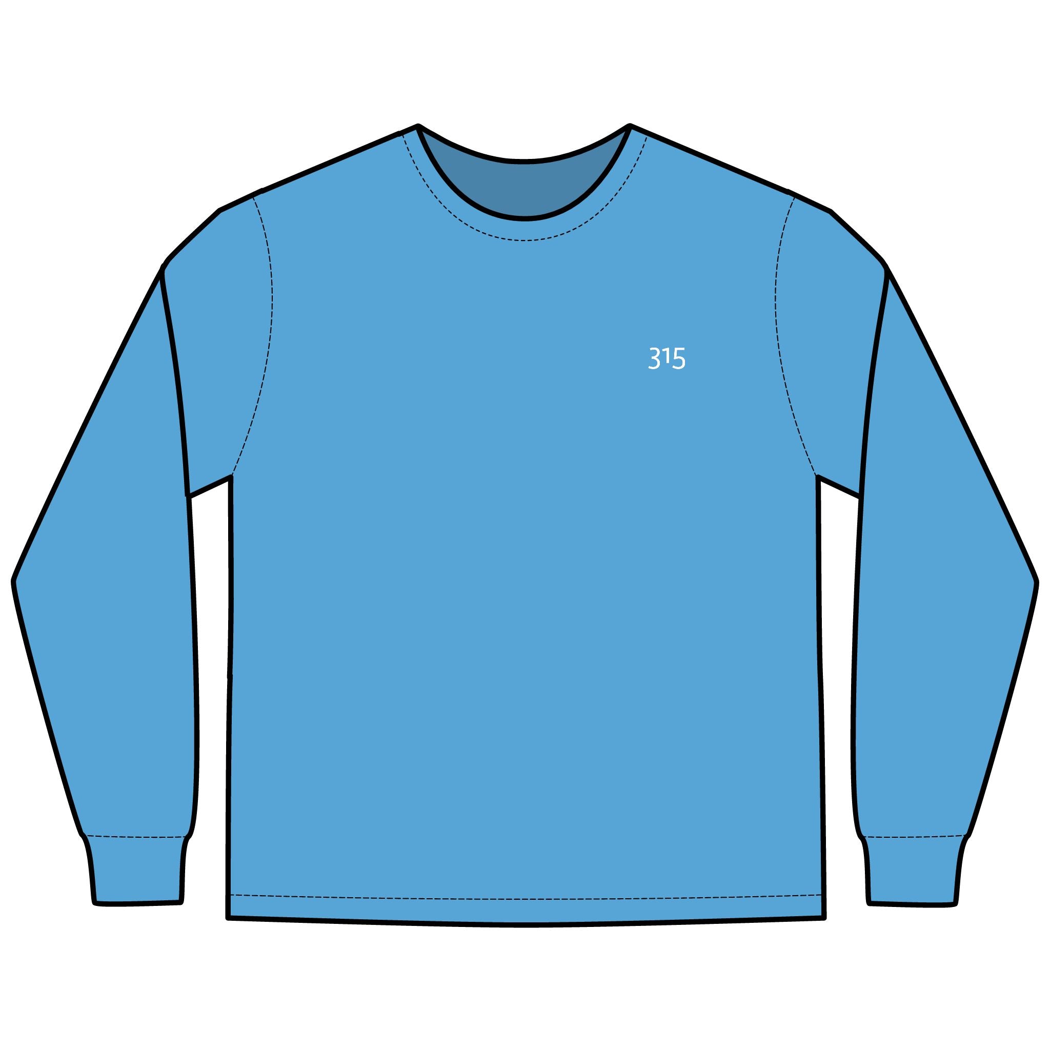 Multi Colors Hanes Garment-Dyed Long Sleeve T-Shirt with 315 Print