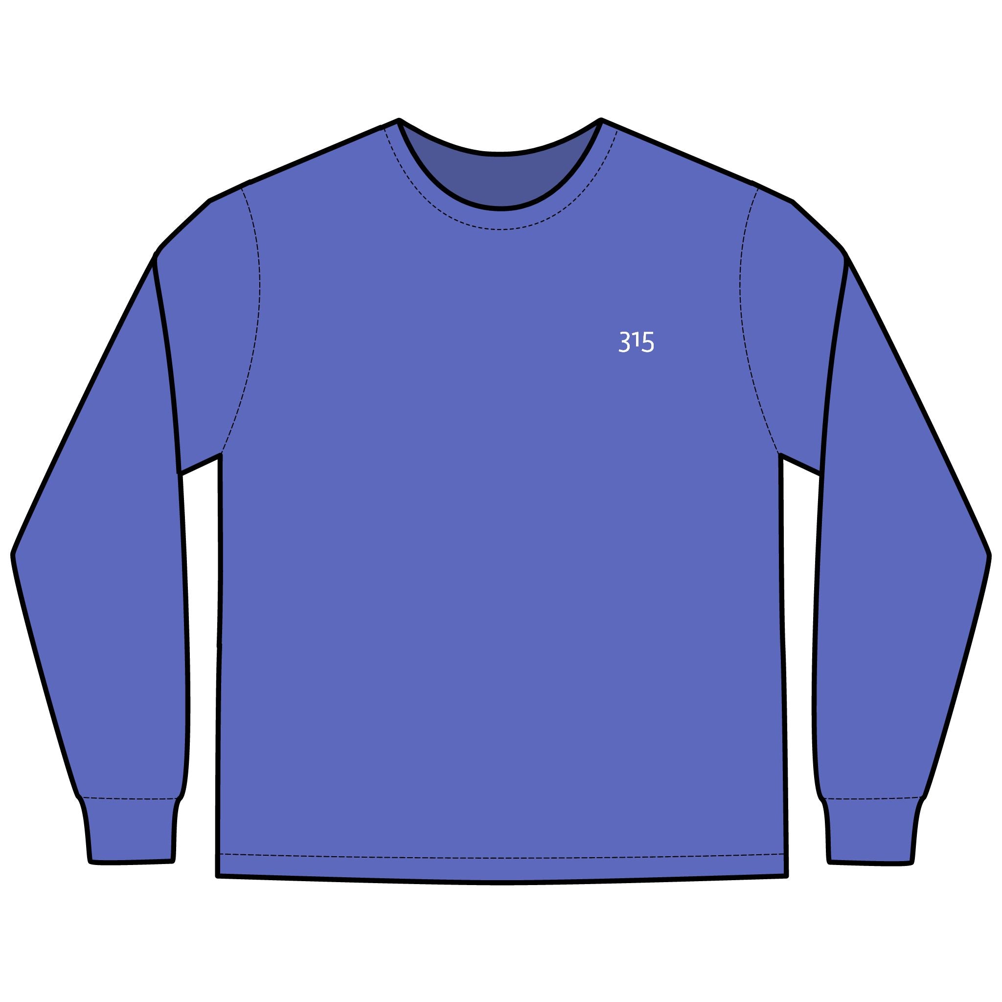 Multi Colors Hanes Garment-Dyed Long Sleeve T-Shirt with 315 Print