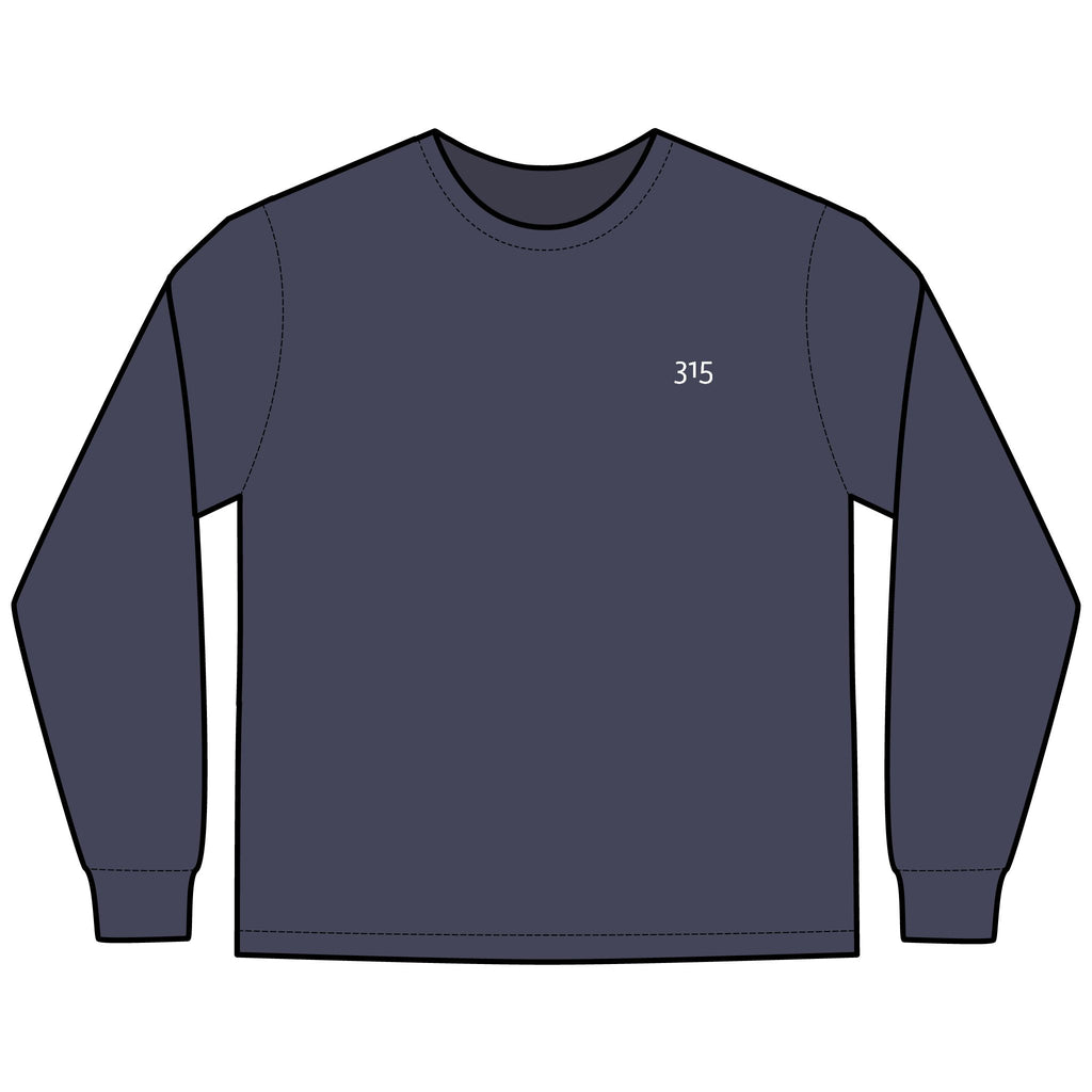 Multi Colors Hanes Garment-Dyed Long Sleeve T-Shirt with 315 Print