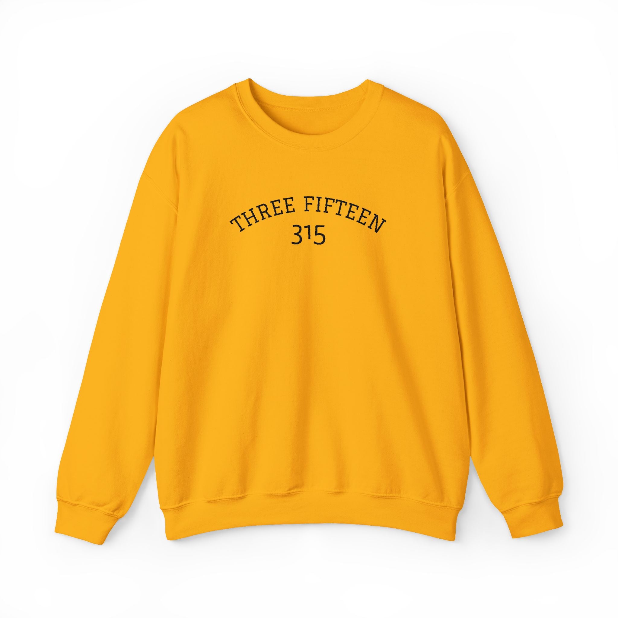 15 - Minimal '315' Embroidered Logo Crewneck Sweatshirt — White Casual Pullover
