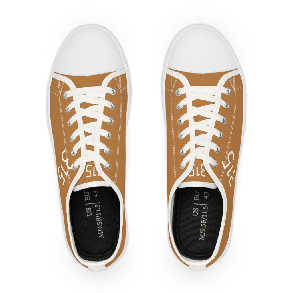 31 - Men's Low Top Sneakers — Minimal White Canvas Shoes with '315' Side Graphic