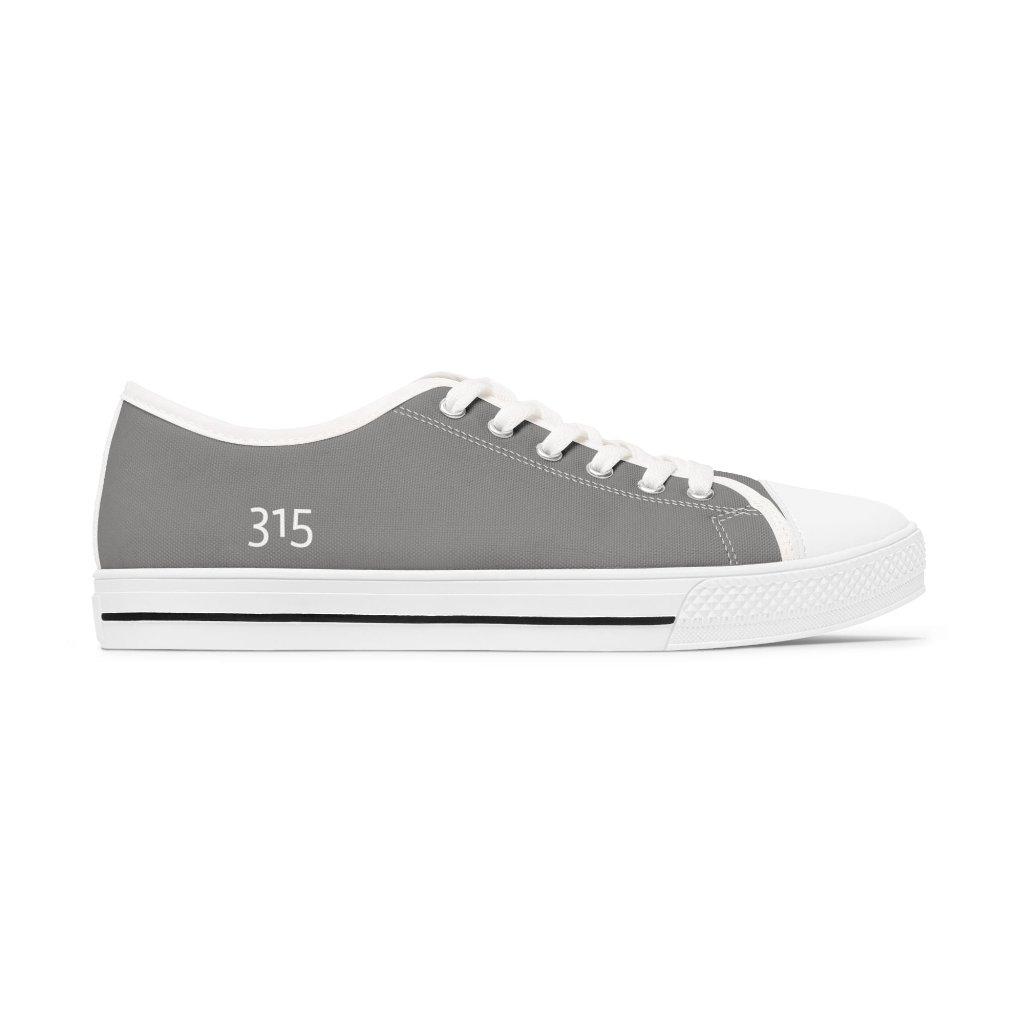 31 - Women's Low Top Sneakers TF — Minimal Grey Canvas Shoes with '315' Side Print