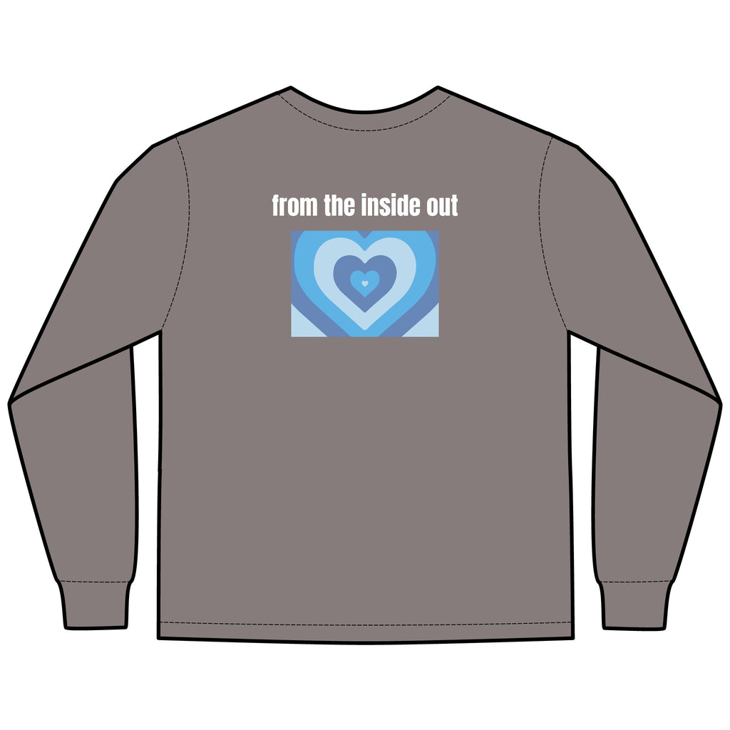 From the Inside Out Multi Colors Hanes Garment-Dyed Long Sleeve T-Shirt with 315 Print