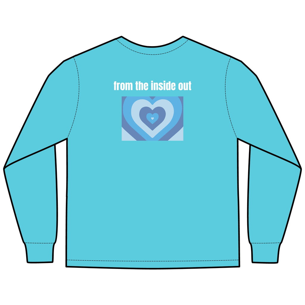 From the Inside Out Multi Colors Hanes Garment-Dyed Long Sleeve T-Shirt with 315 Print