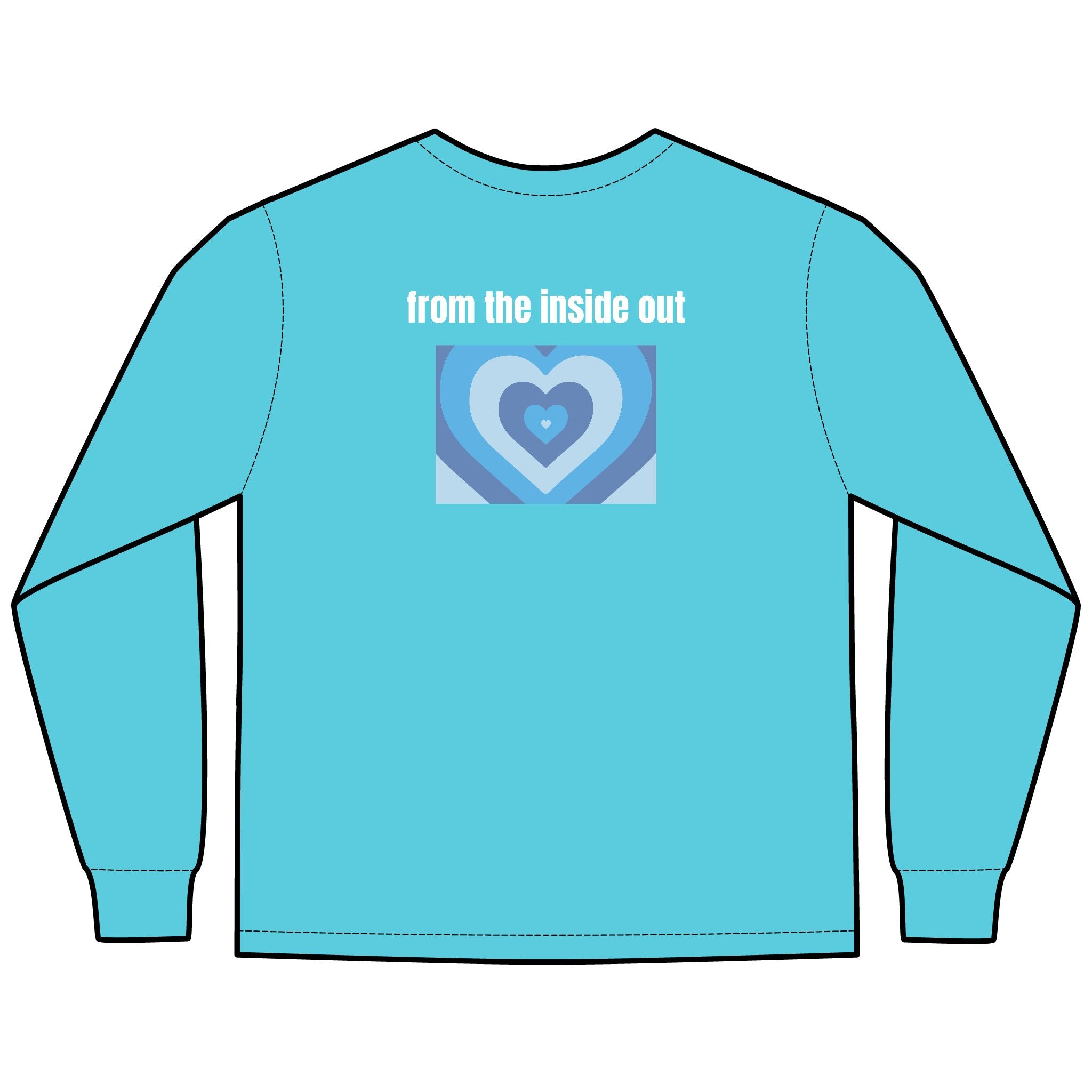 From the Inside Out Multi Colors Hanes Garment-Dyed Long Sleeve T-Shirt with 315 Print