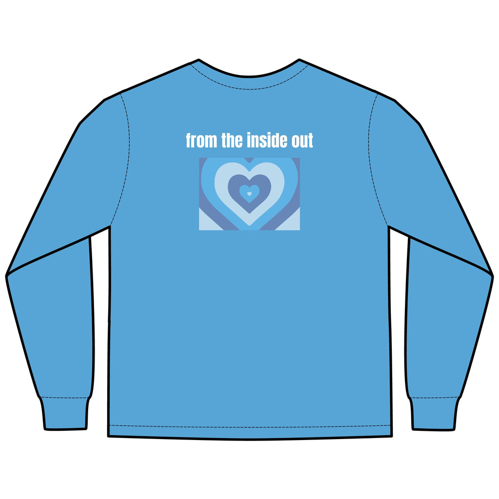 From the Inside Out Multi Colors Hanes Garment-Dyed Long Sleeve T-Shirt with 315 Print