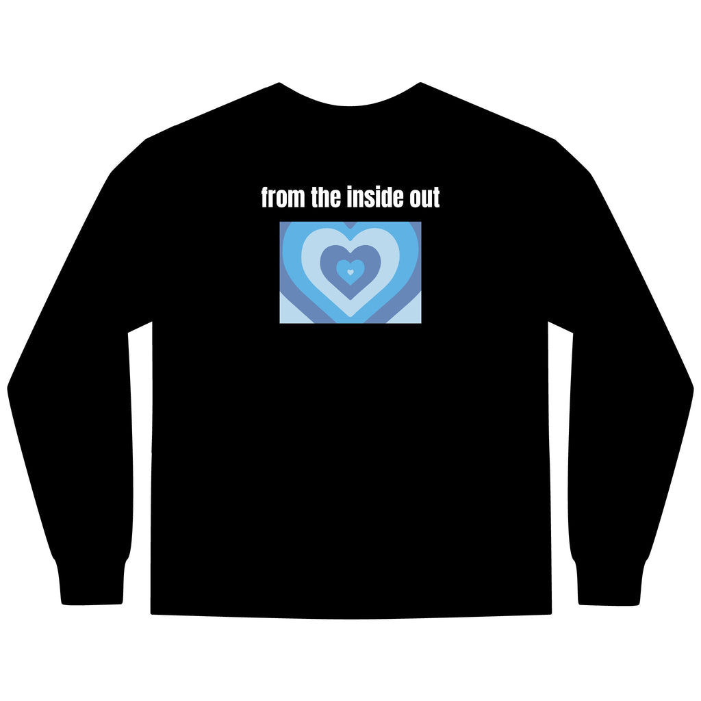 From the Inside Out Multi Colors Hanes Garment-Dyed Long Sleeve T-Shirt with 315 Print