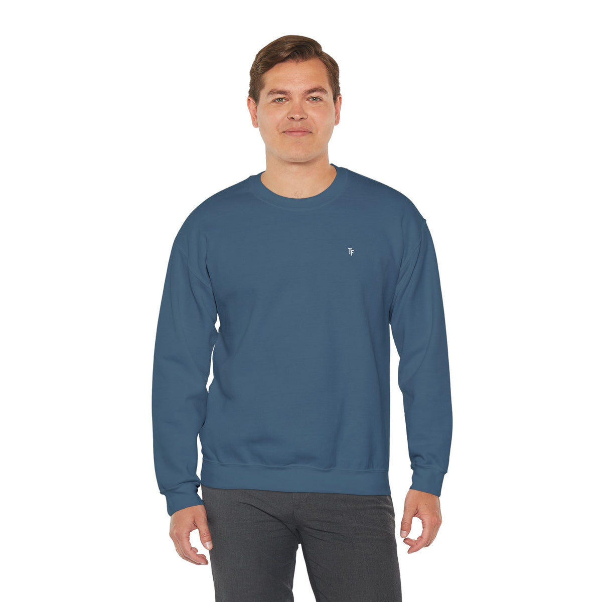 15 - TF Three Fifteen Embroidered Crewneck Sweatshirt — Minimal Graphic Pullover