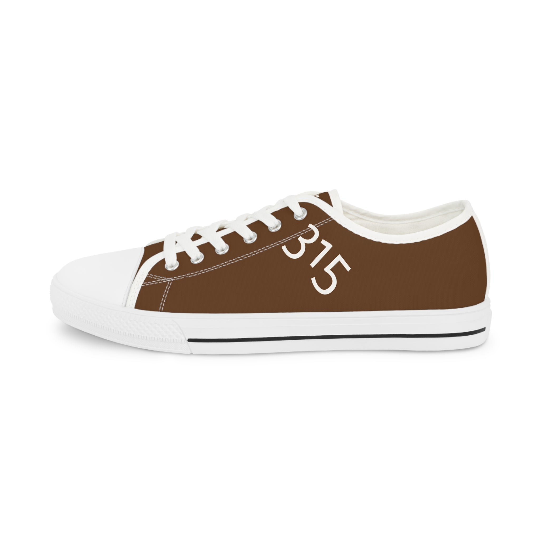 31 - Men's Low Top Sneakers — Minimal Grey Canvas Shoes with '315' Side Graphic