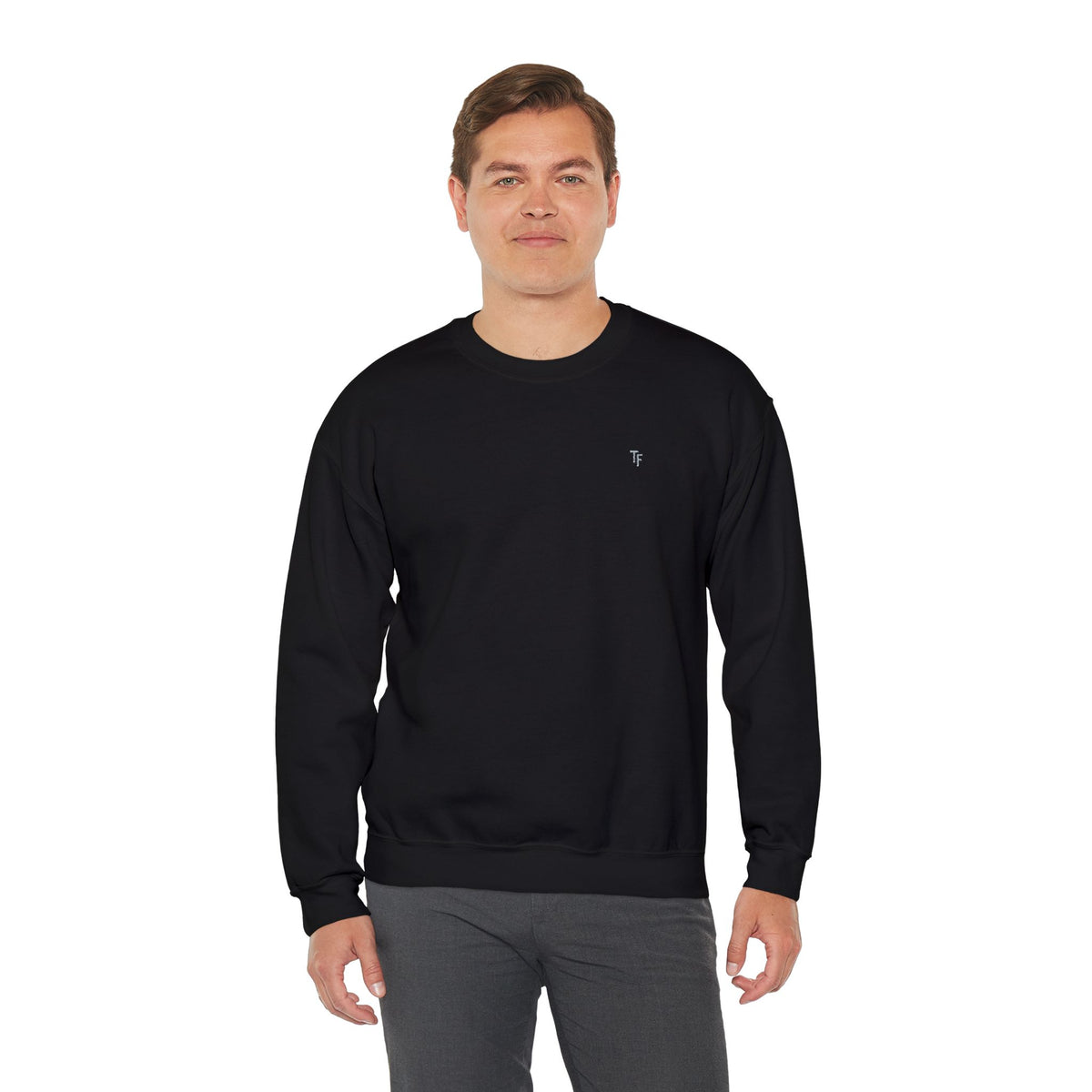 15 - TF Three Fifteen Embroidered Crewneck Sweatshirt — Minimal Graphic Pullover