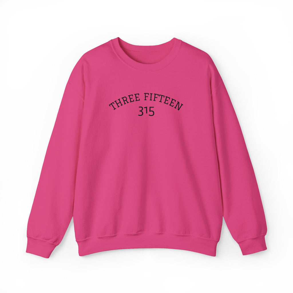 15 - Minimal '315' Embroidered Logo Crewneck Sweatshirt — White Casual Pullover