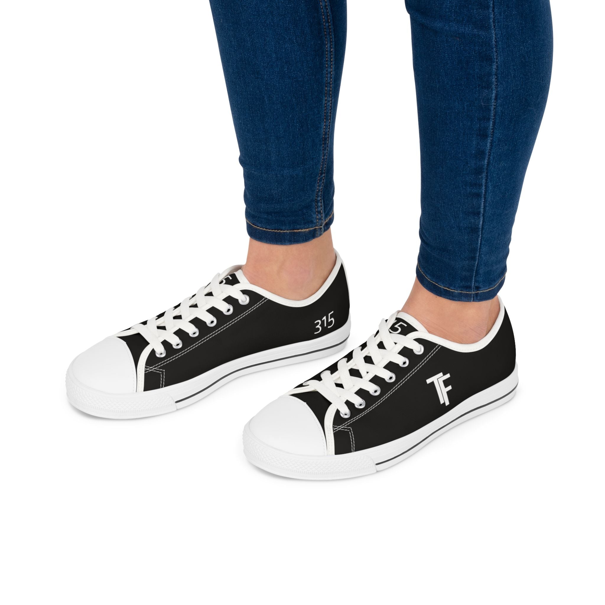 31 - Women's Low Top Sneakers TF — Minimal Grey Canvas Shoes with '315' Side Print