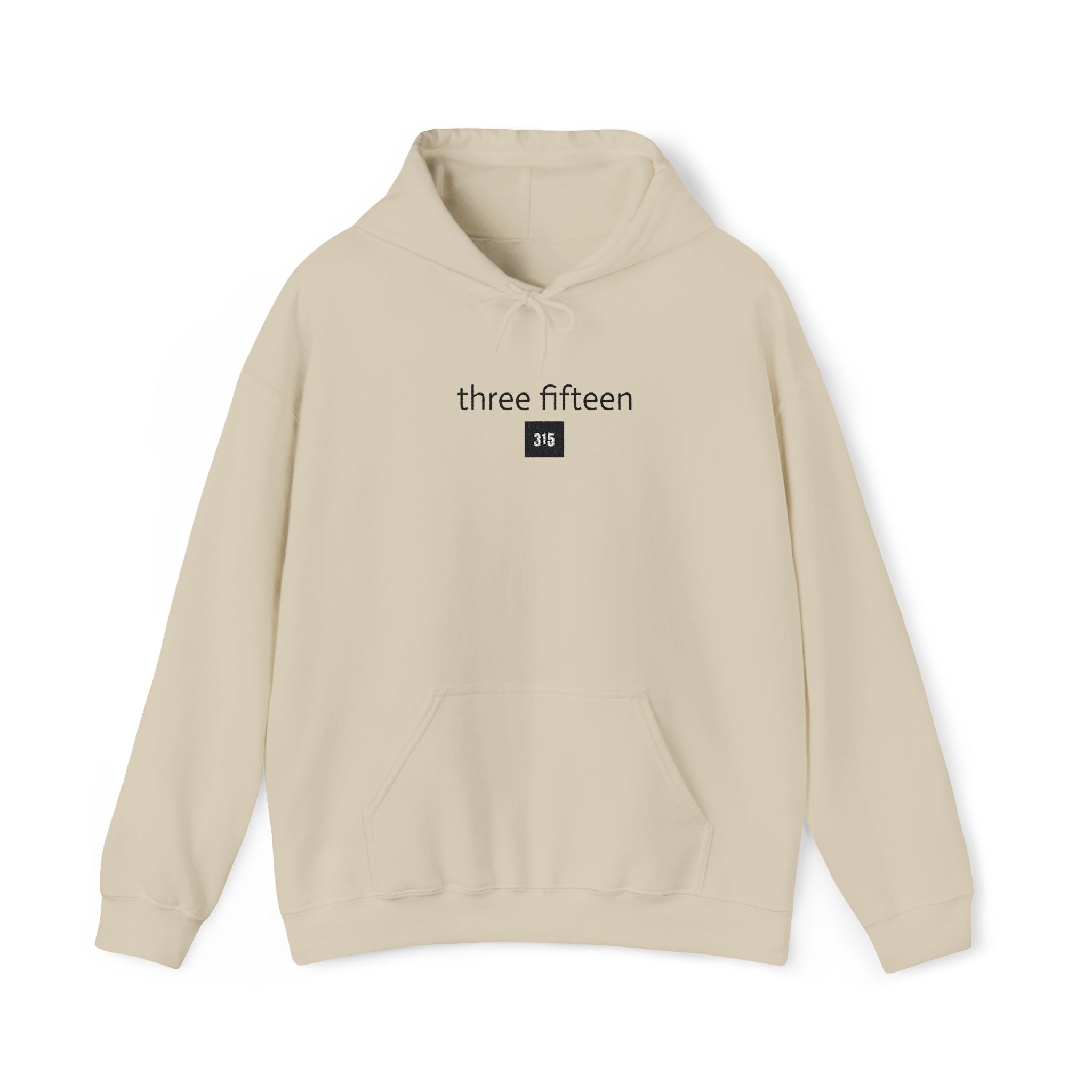 16 - 315 Square Embroidered Hoodie — Minimalist Distressed Graphic Sweatshirt