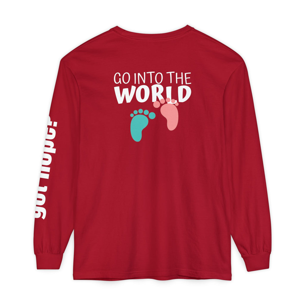 12 - Long sleeve tee 315 Go Into the WorldUnisex Long Sleeve T-Shirt - Inspirational Casual Wear