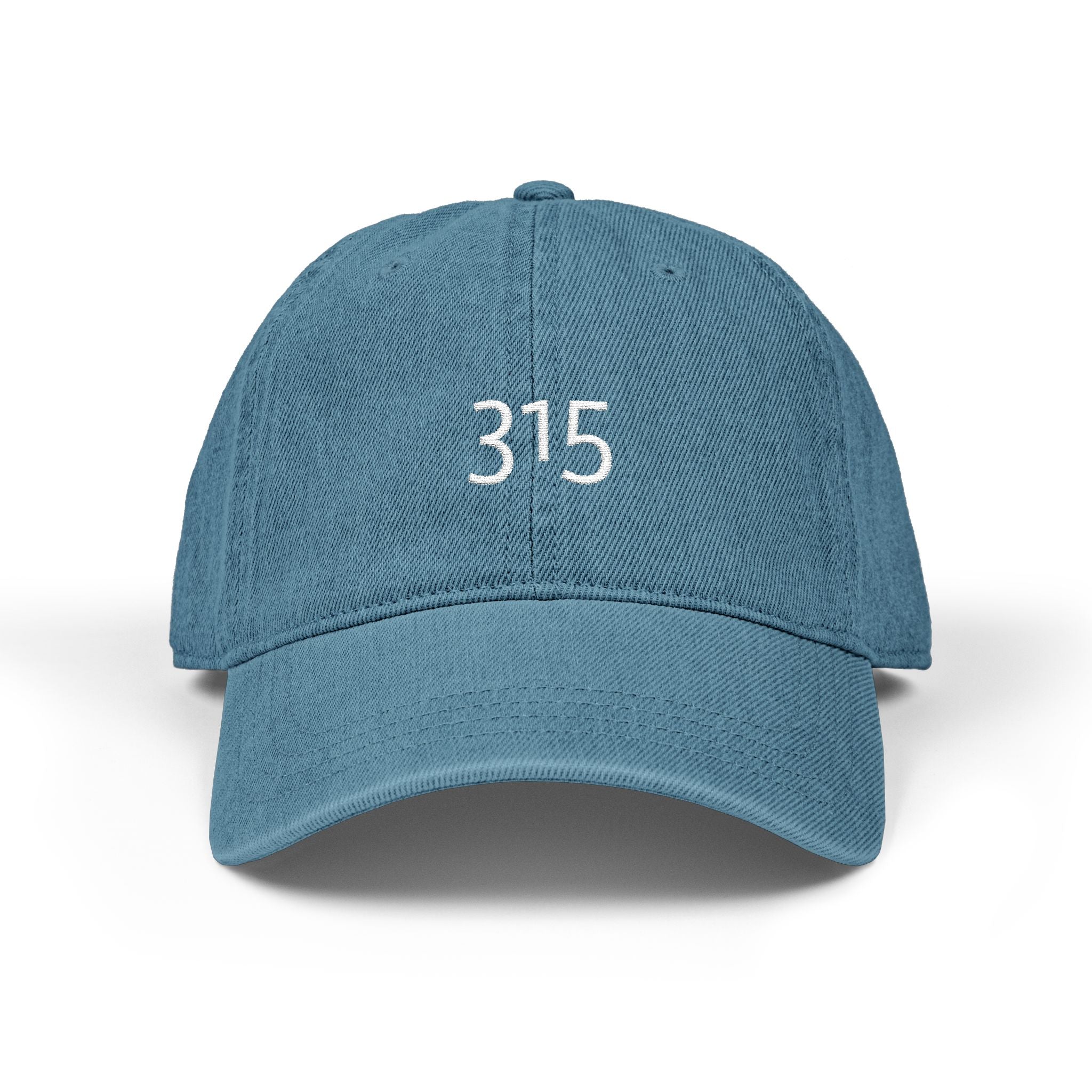 Stylish Embroidered Denim Hat with 315 Design