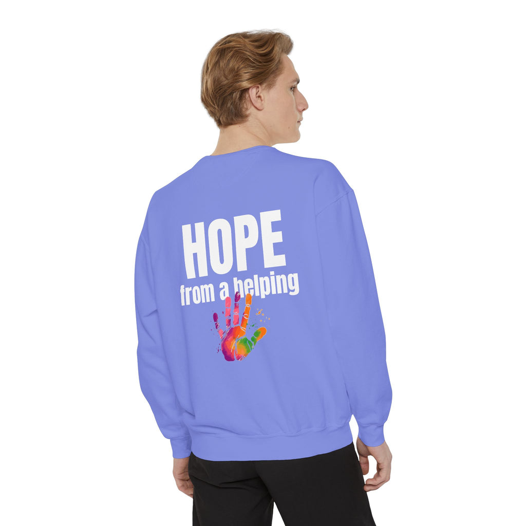 15 - Got Hope - Multi Color Cozy “A Helping Hand” Unisex Garment-Dyed Sweatshirt for Everyday Comfort