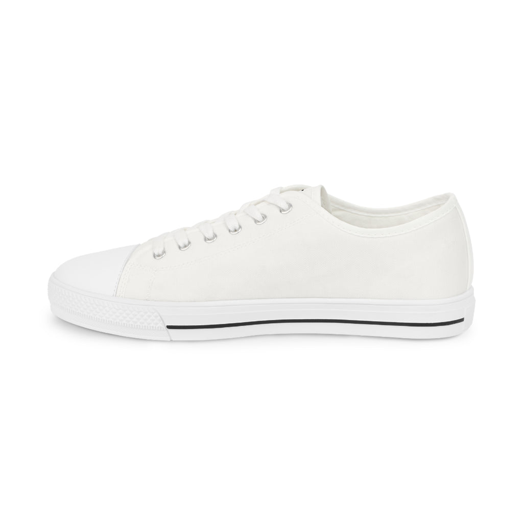 31 - Men’s White Low Top Sneakers with '315' Minimal Side Print — Men's Casual Canvas Shoes