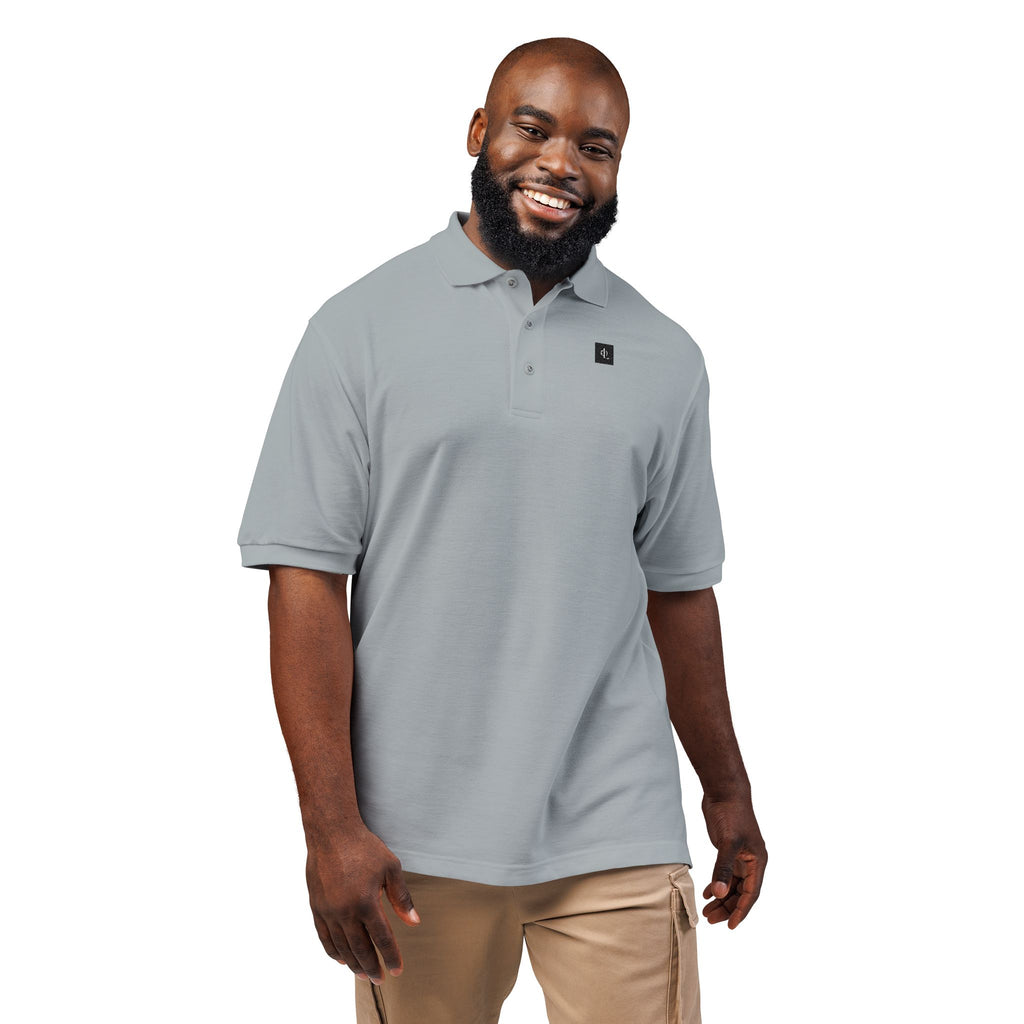Embroidered “Outcome Leadership” Minimalist Lion Crest Polo Shirt