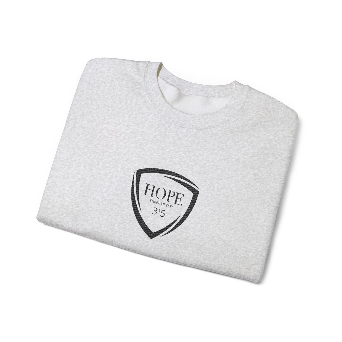 15 - Embroidered Hope Shield Crewneck Sweatshirt — Motivational Black Pullover