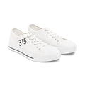 31 - Women's White Low Top Sneakers — Minimal White Canvas Shoes with '315' Side Print