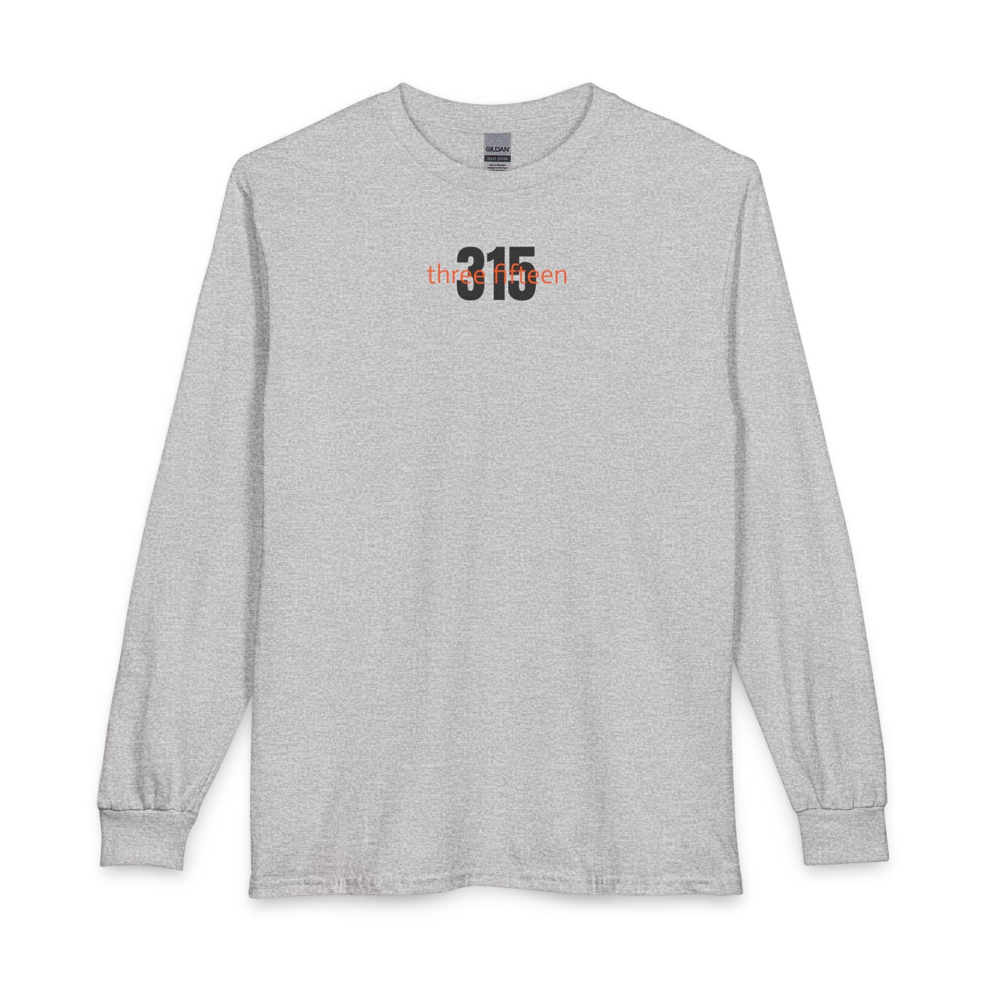 12 - Long Sleeve Multi Colors Gildan T-Shirt — "three15teen" Minimal Number Graphic