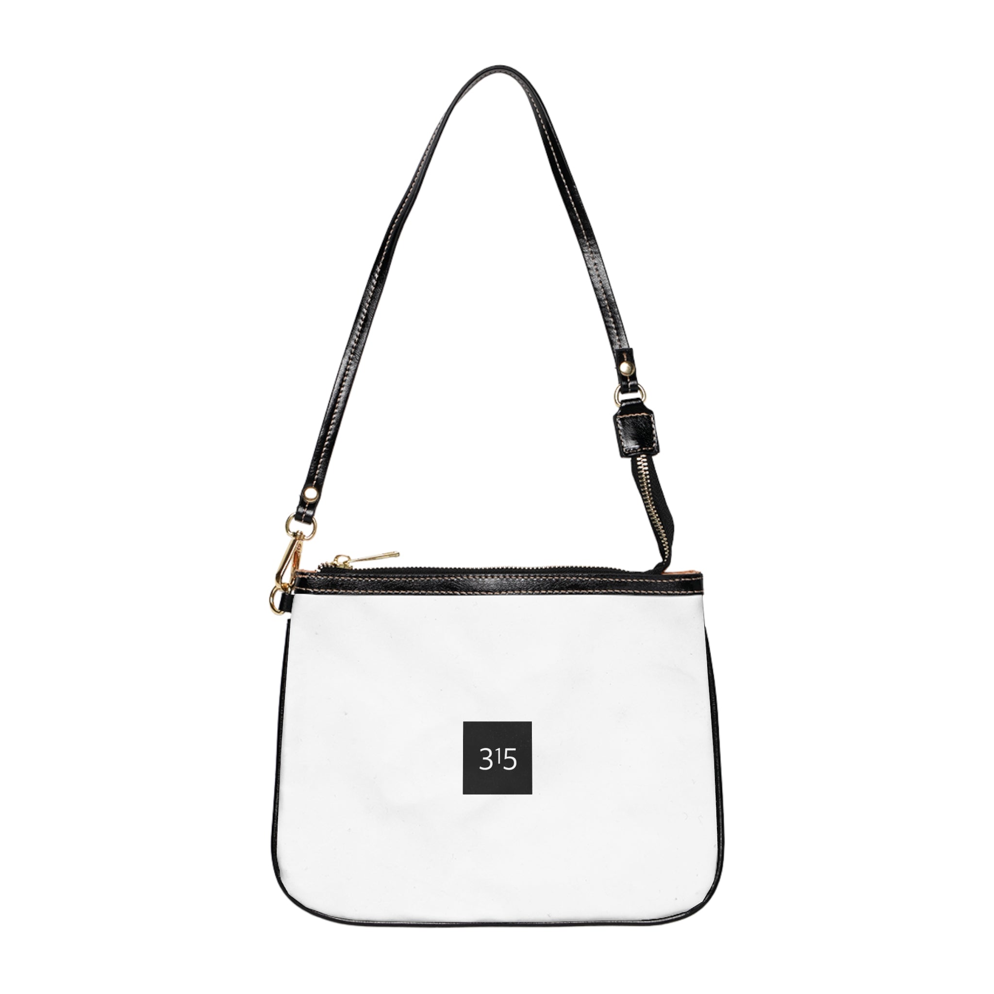Minimalist Small Shoulder Bag with '315' Square Logo — Everyday Crossbody Purse