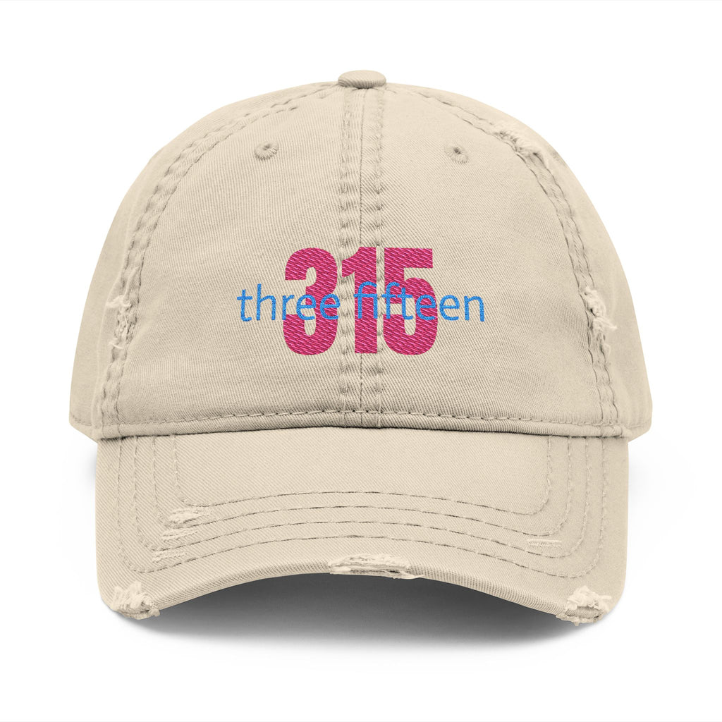 3 - Hat Distressed Embroidered Bold 315 Dad Hat - Casual Chic Accessory