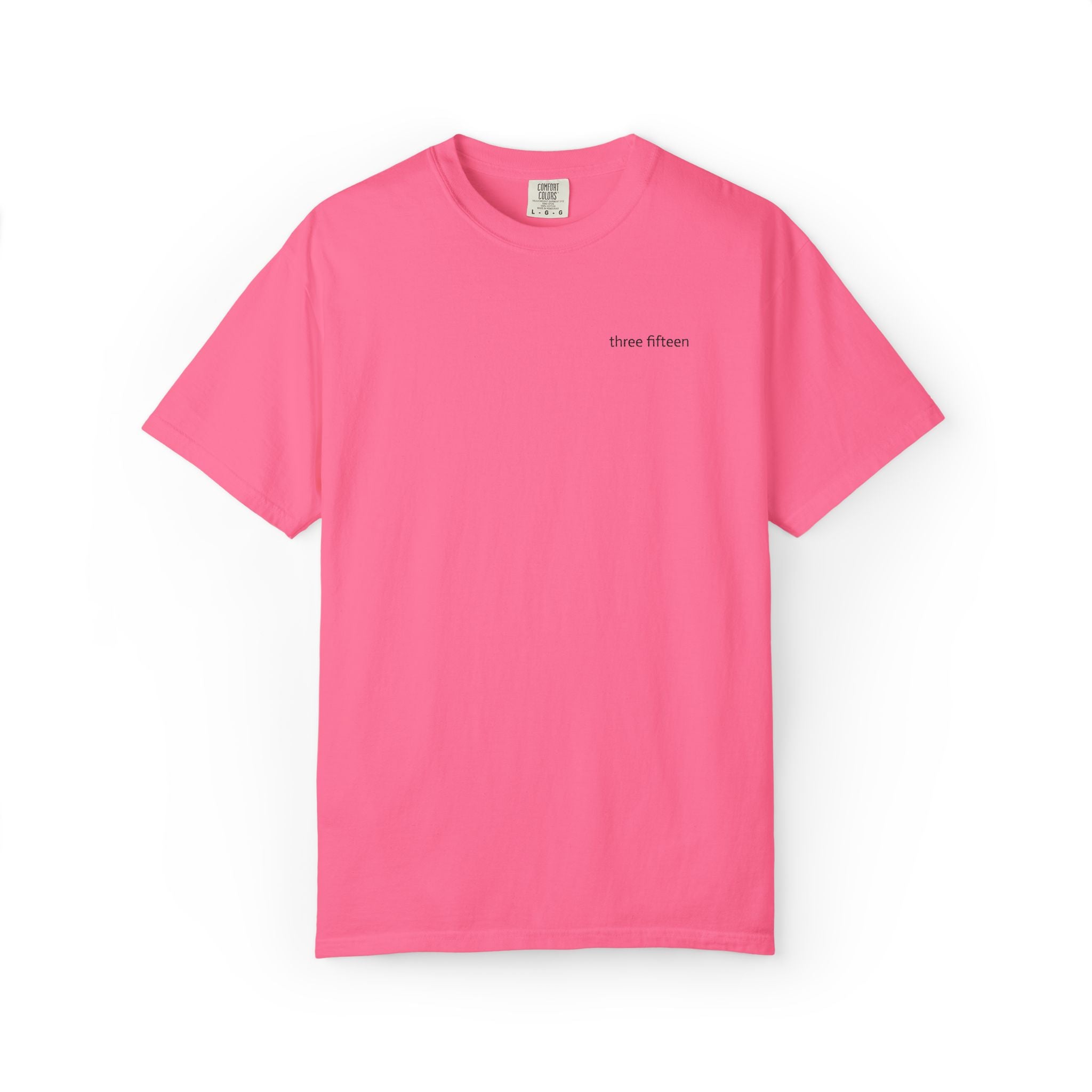 11 - Embroidered Three Fifteen Multi Color Minimalist '75' Chest Logo T-Shirt – Garment-Dyed White Casual Tee