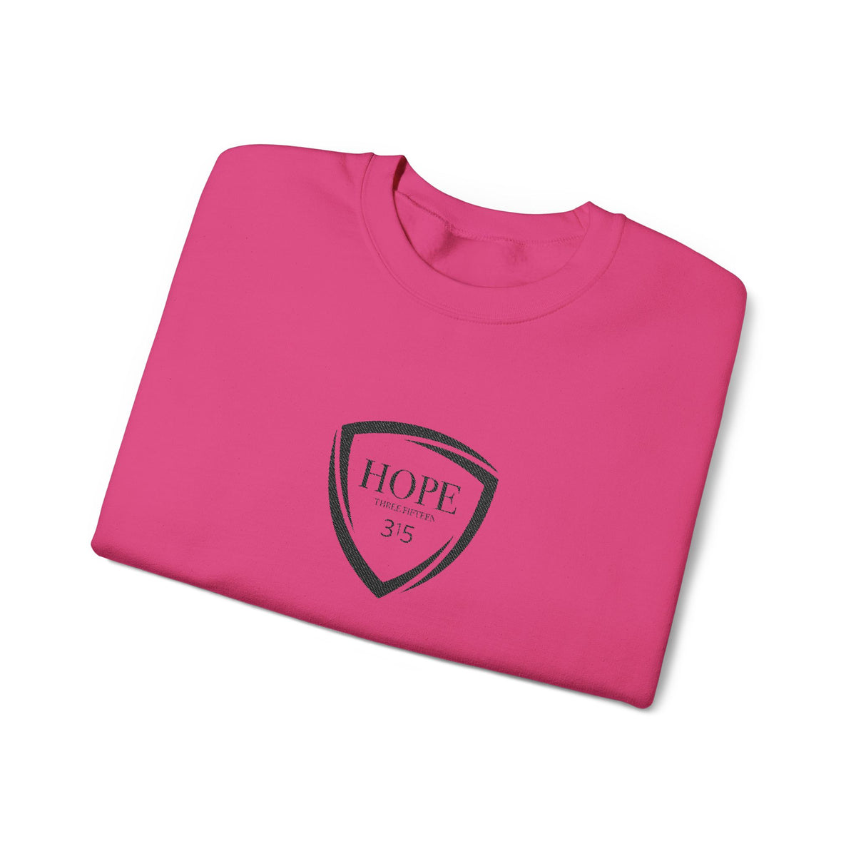 15 - Embroidered Hope Shield Crewneck Sweatshirt — Motivational Black Pullover