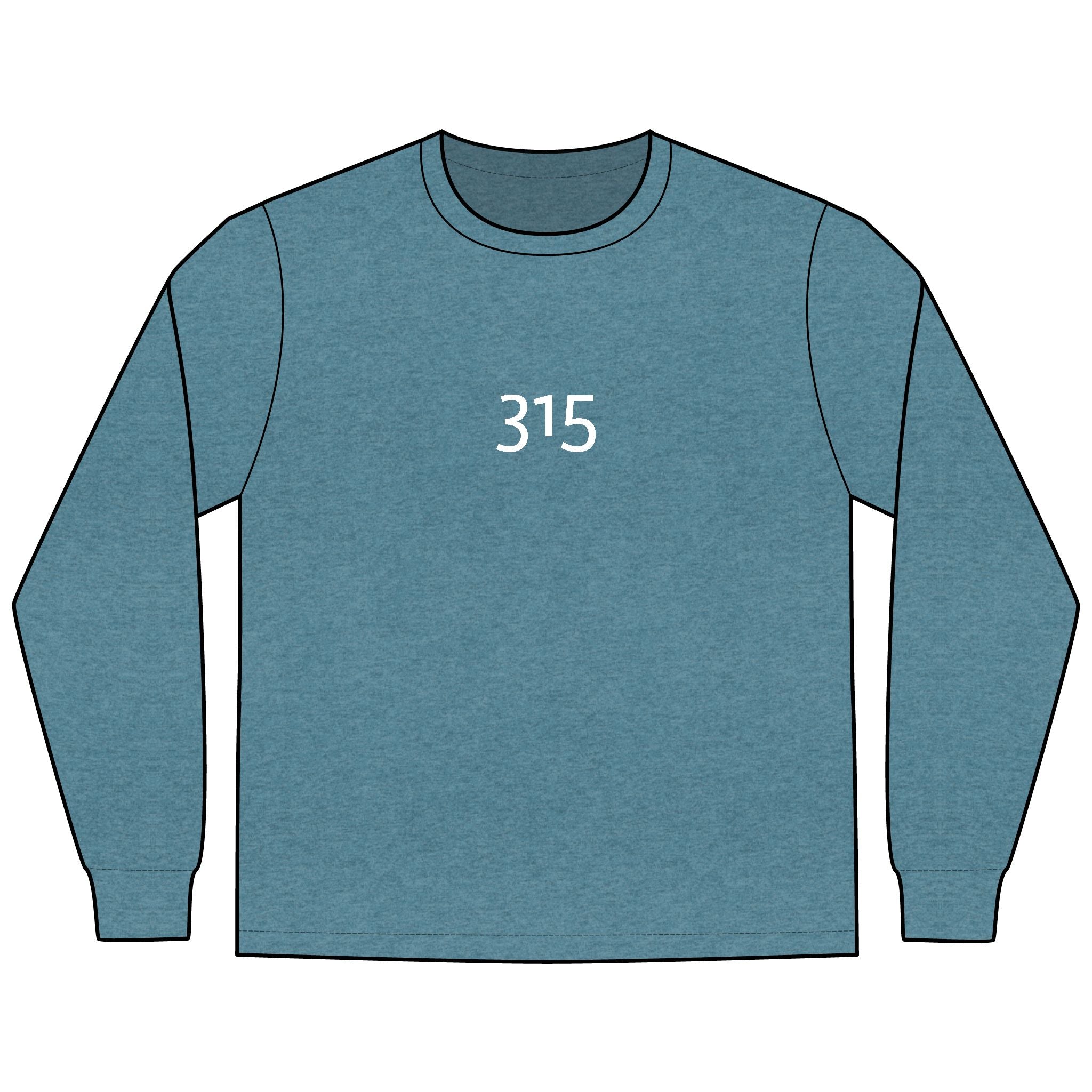 Multi Color Men's Long Sleeve Tee - Stylish Comfort with '315' Design