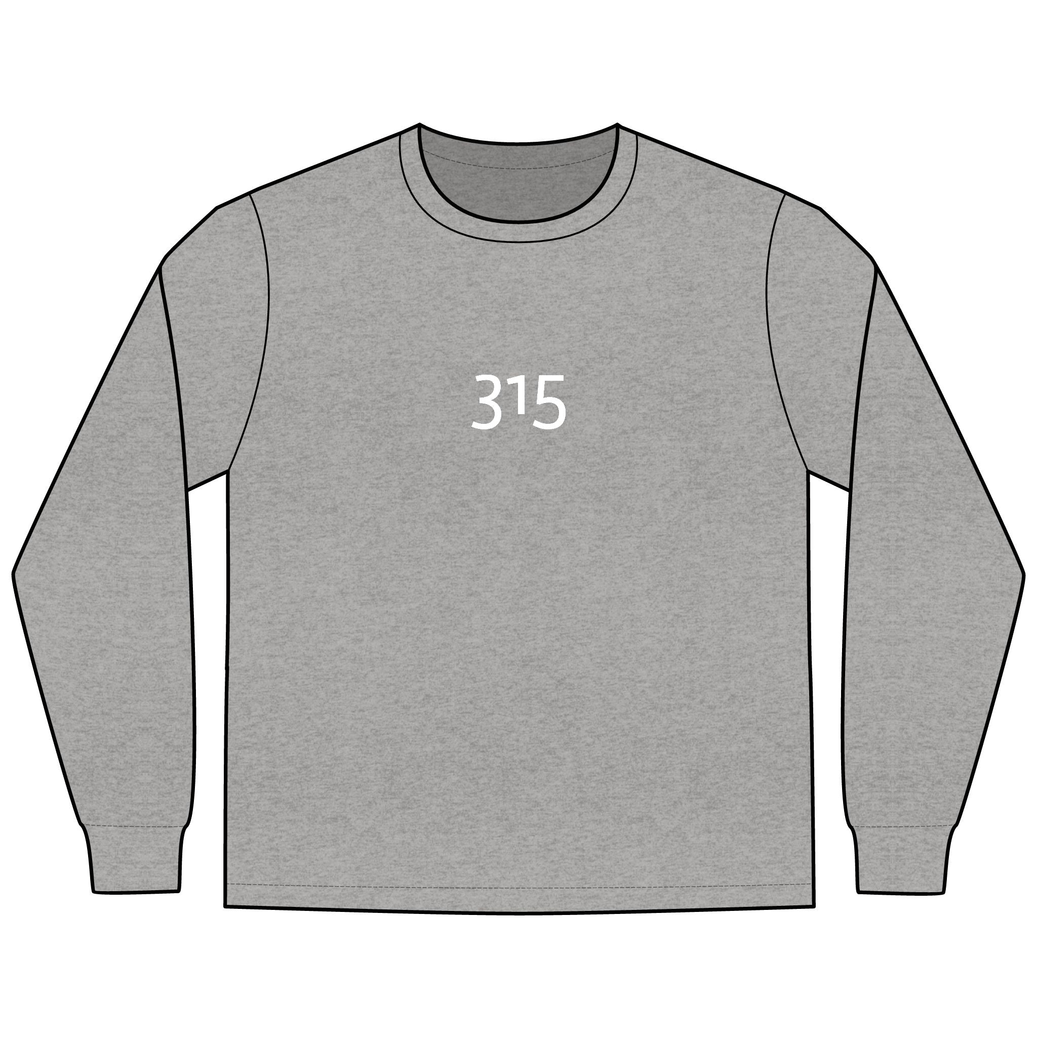 Multi Color Men's Long Sleeve Tee - Stylish Comfort with '315' Design