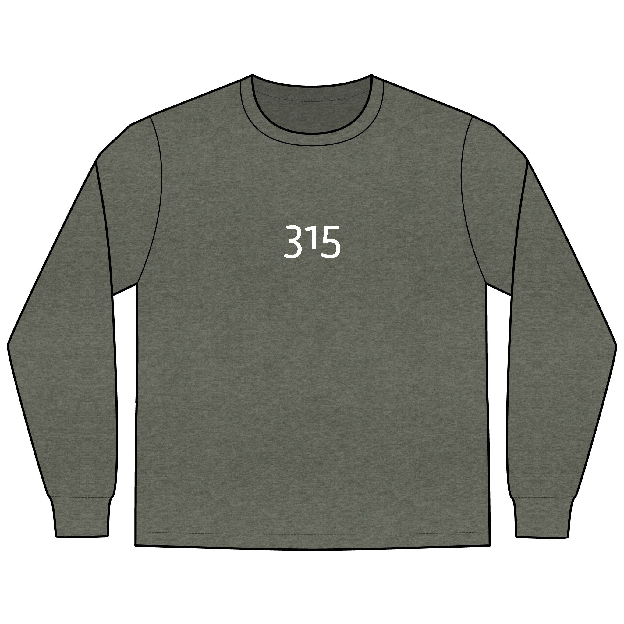 Multi Color Men's Long Sleeve Tee - Stylish Comfort with '315' Design