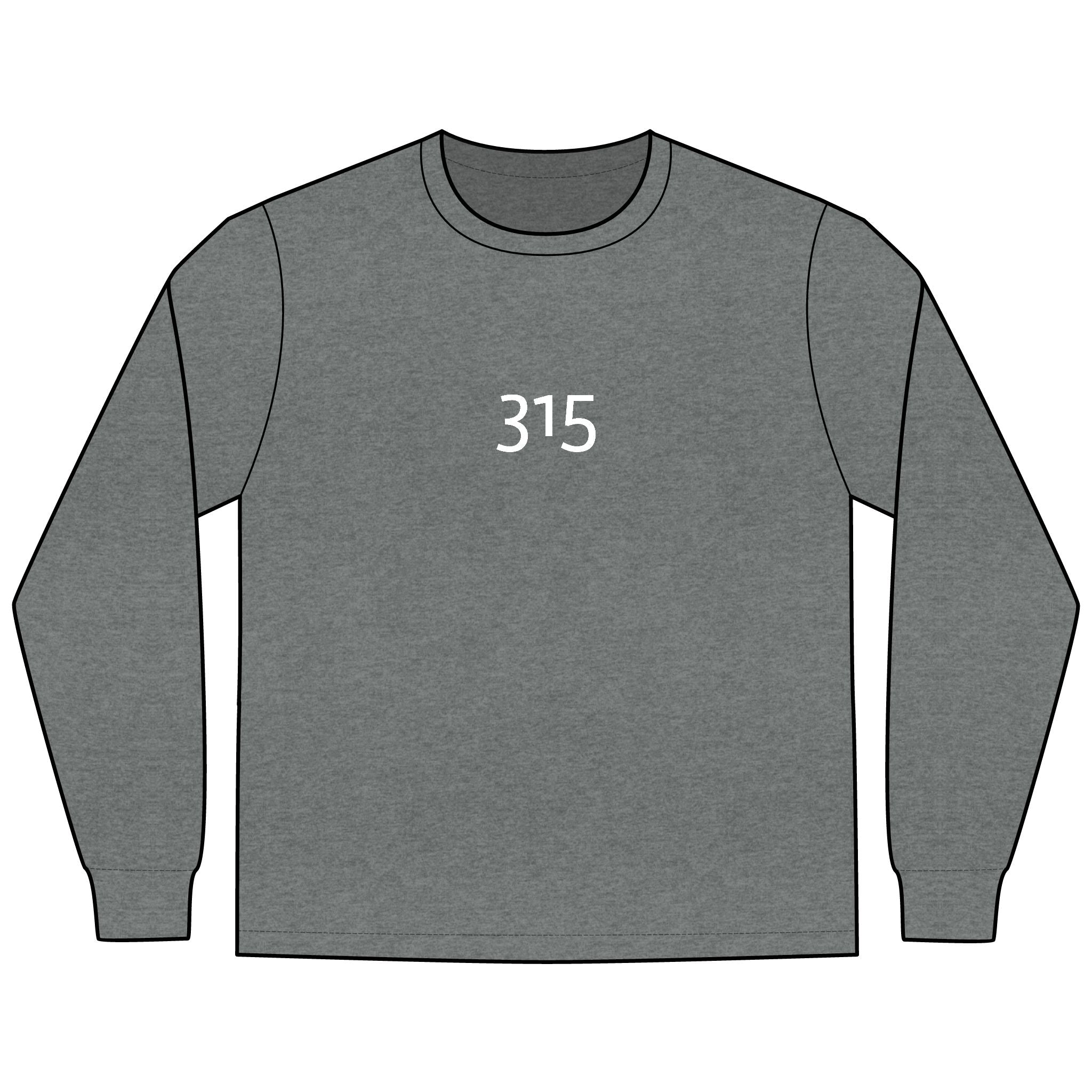 Multi Color Men's Long Sleeve Tee - Stylish Comfort with '315' Design