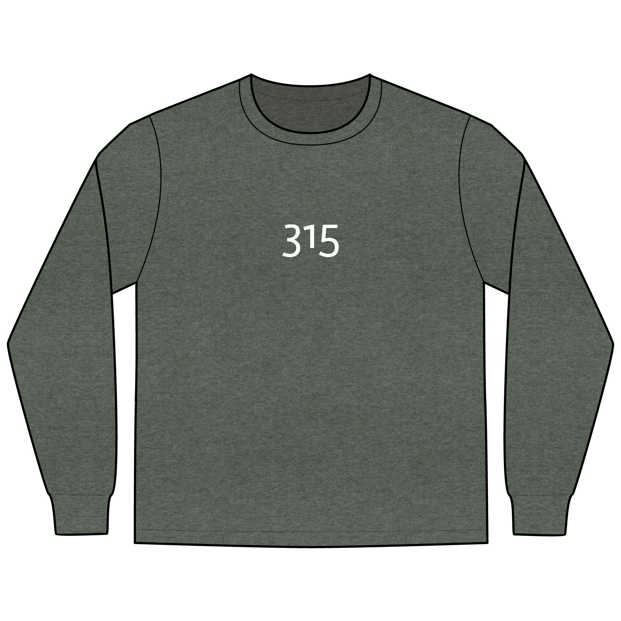 Multi Color Men's Long Sleeve Tee - Stylish Comfort with '315' Design