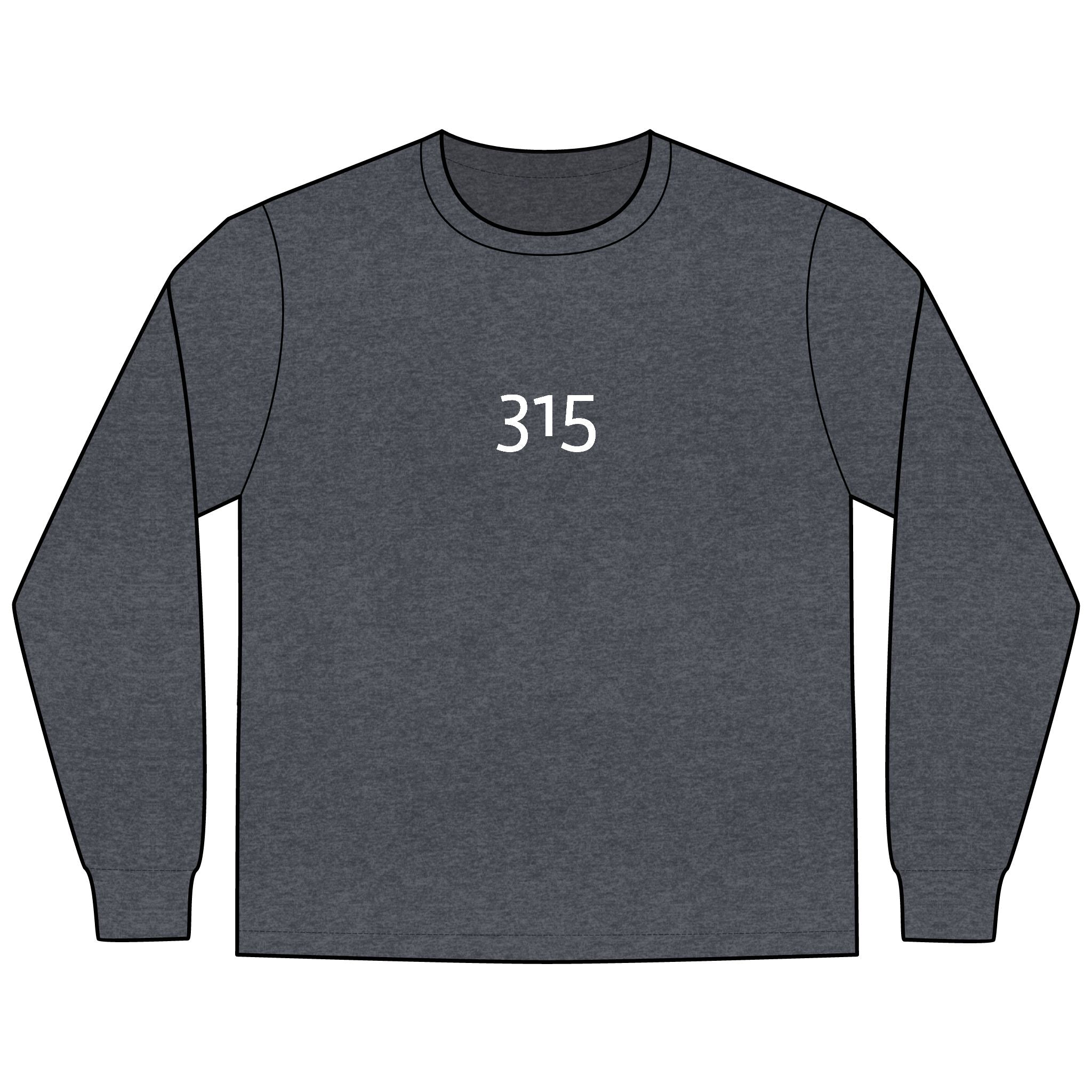 Multi Color Men's Long Sleeve Tee - Stylish Comfort with '315' Design