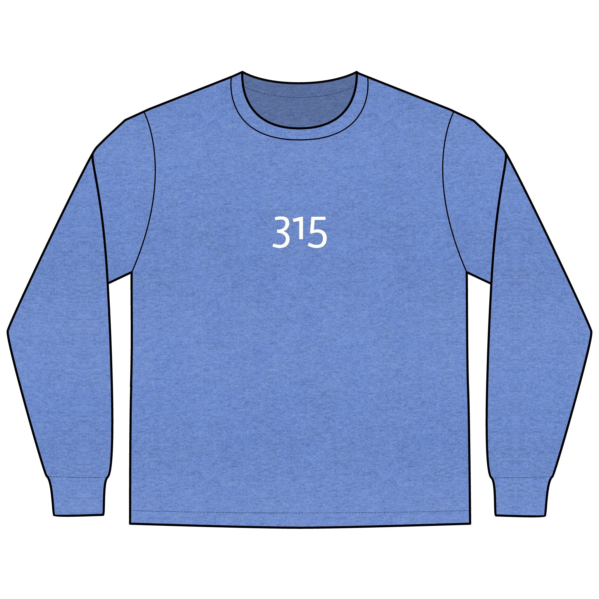 Multi Color Men's Long Sleeve Tee - Stylish Comfort with '315' Design