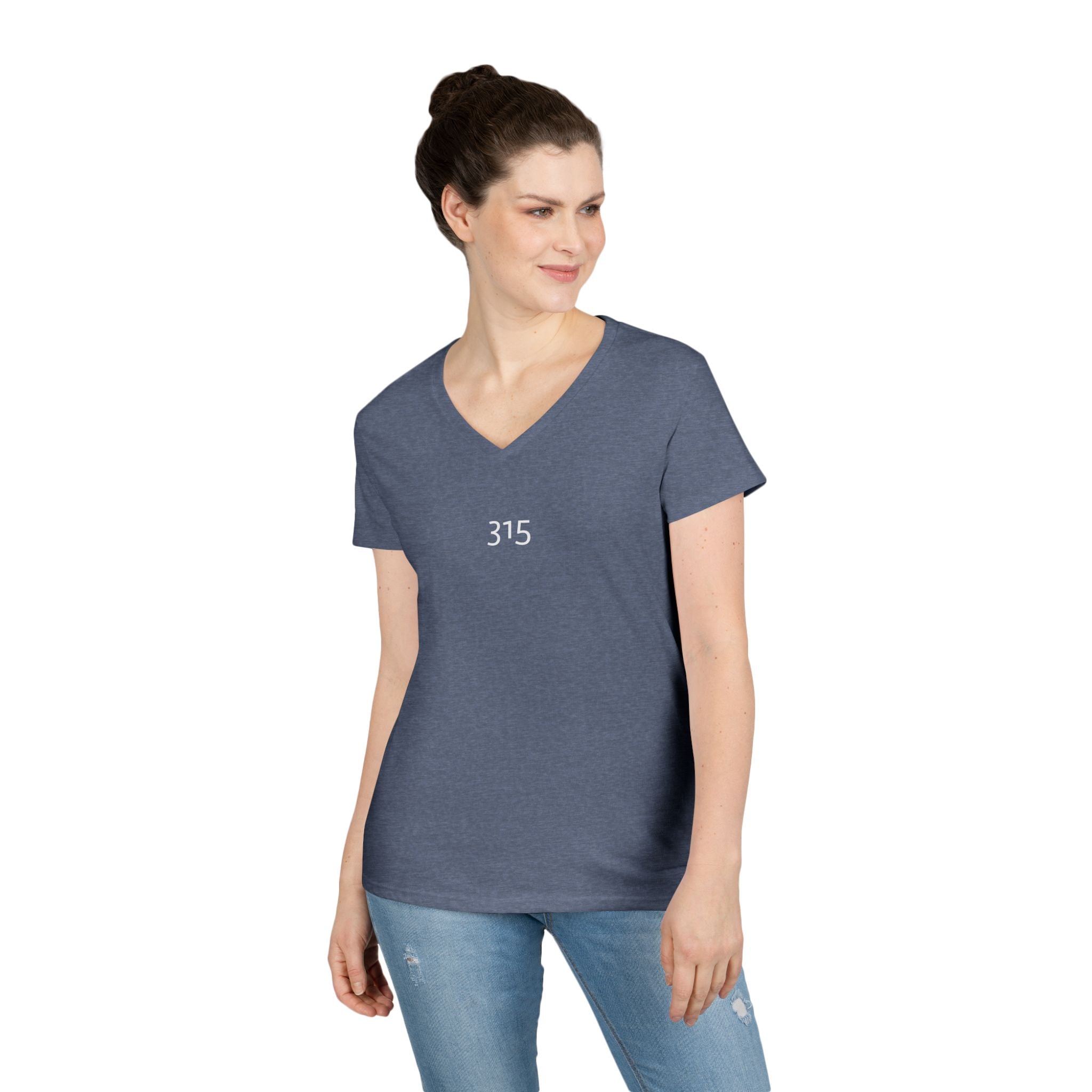 Multi Color Casual V-Neck T-Shirt with Minimalist Design 315