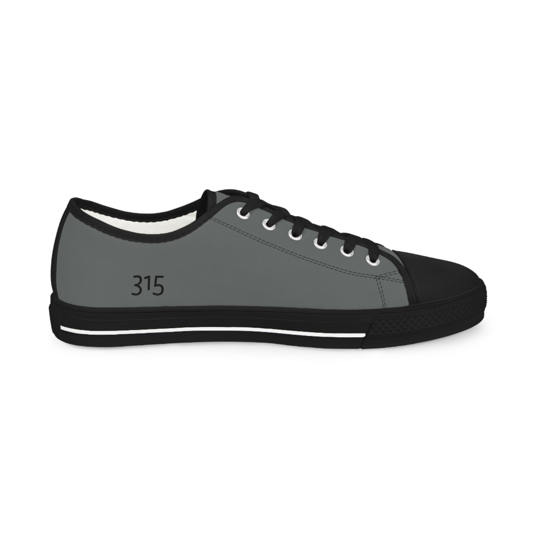 31 - Men's Low Top Sneakers TF — Minimal Grey Canvas Shoes with '315' Side Graphic